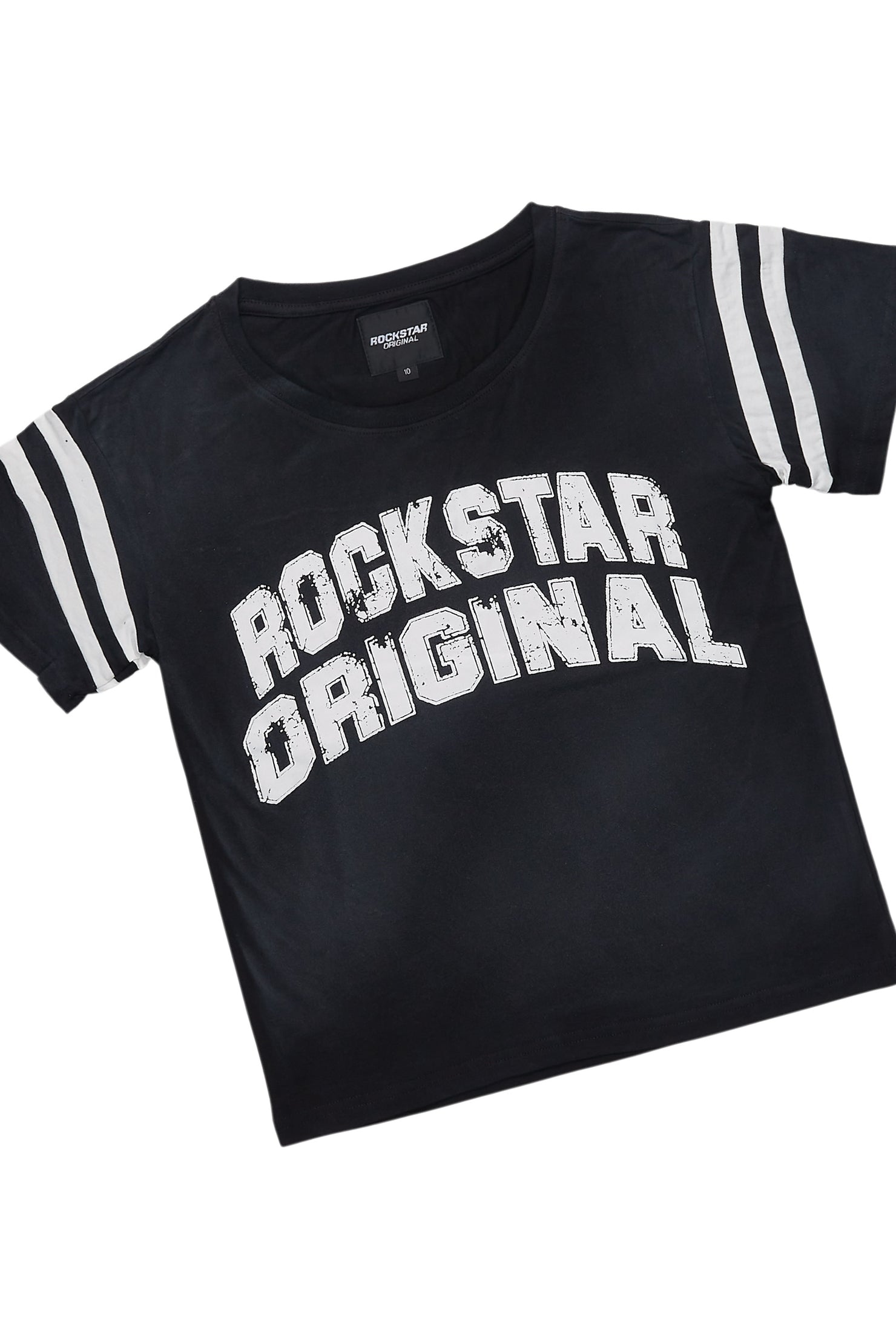 Boys Tumo Black Crop Boxy Tee Short Set