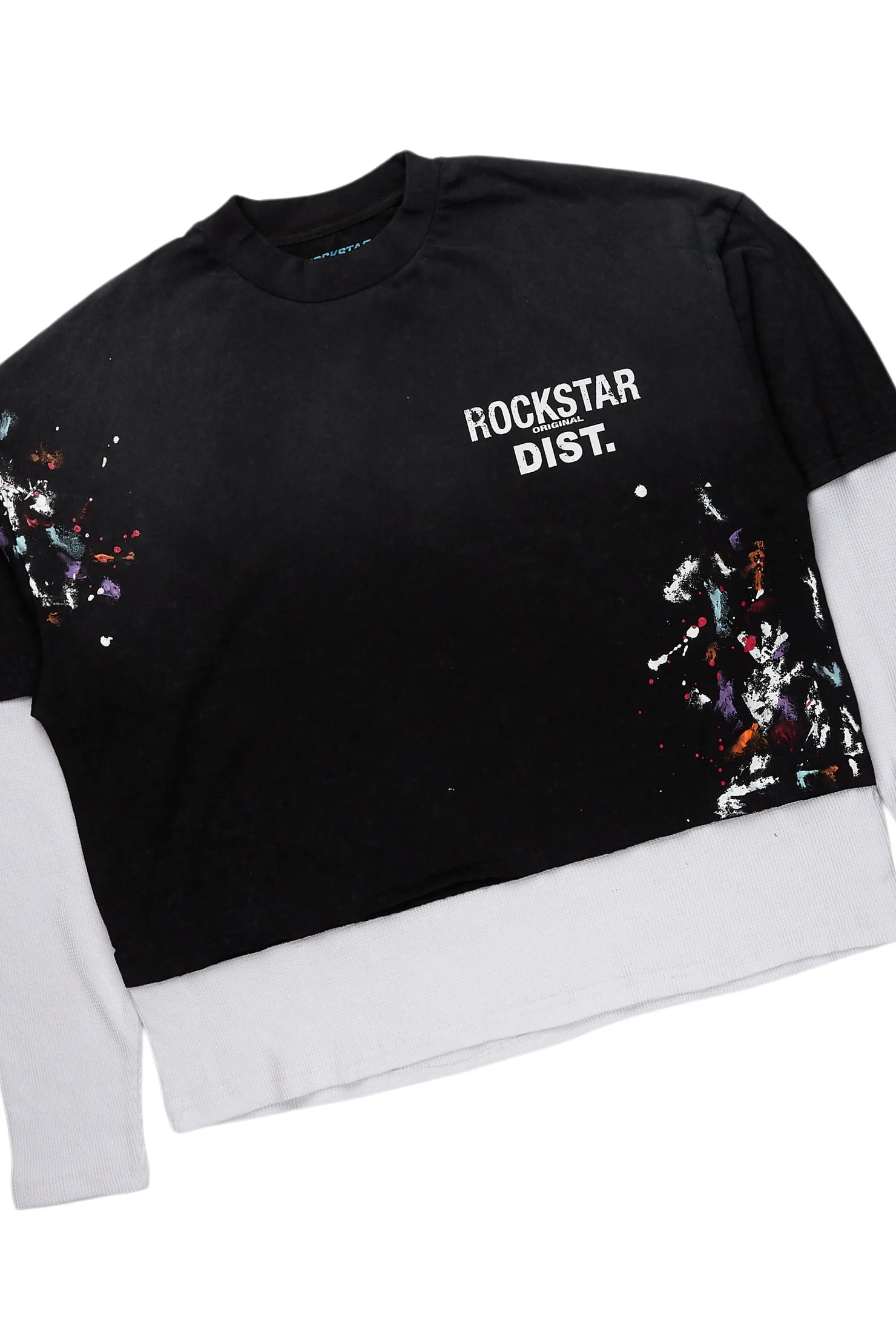 Darien Black Double Layer T-Shirt Short Set