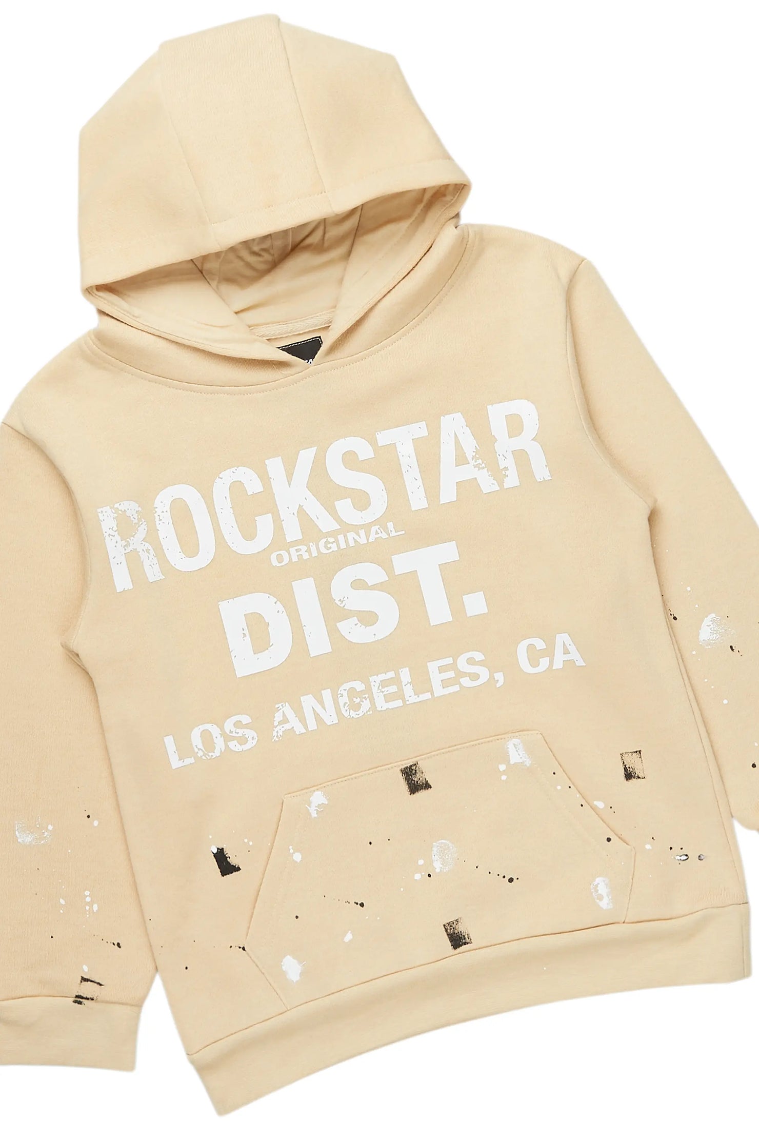 Boys Scottie Beige/White Baggy Stacked Track Set