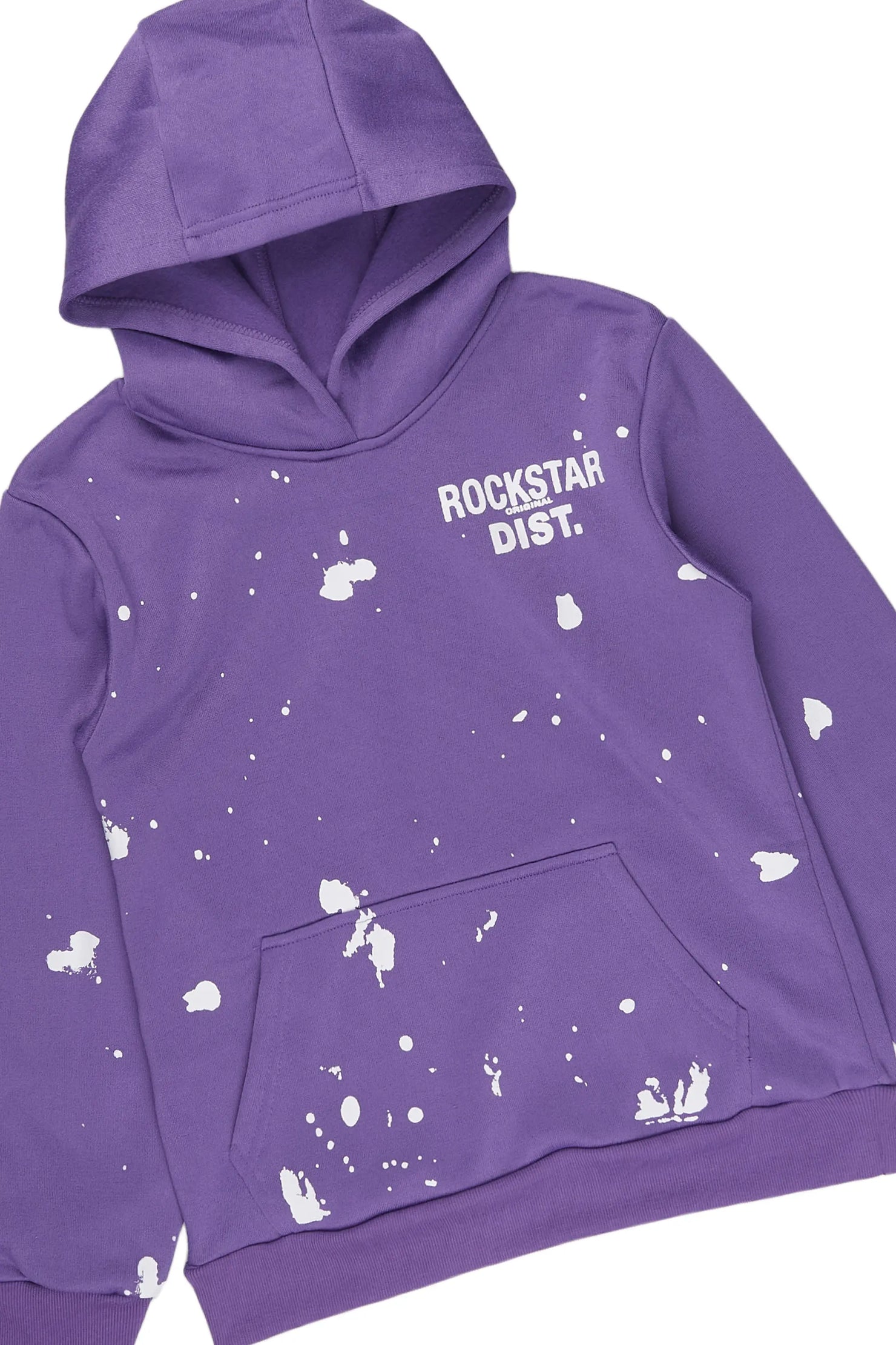 Girls Hadley Purple Hoodie Stacked Flare Track Set