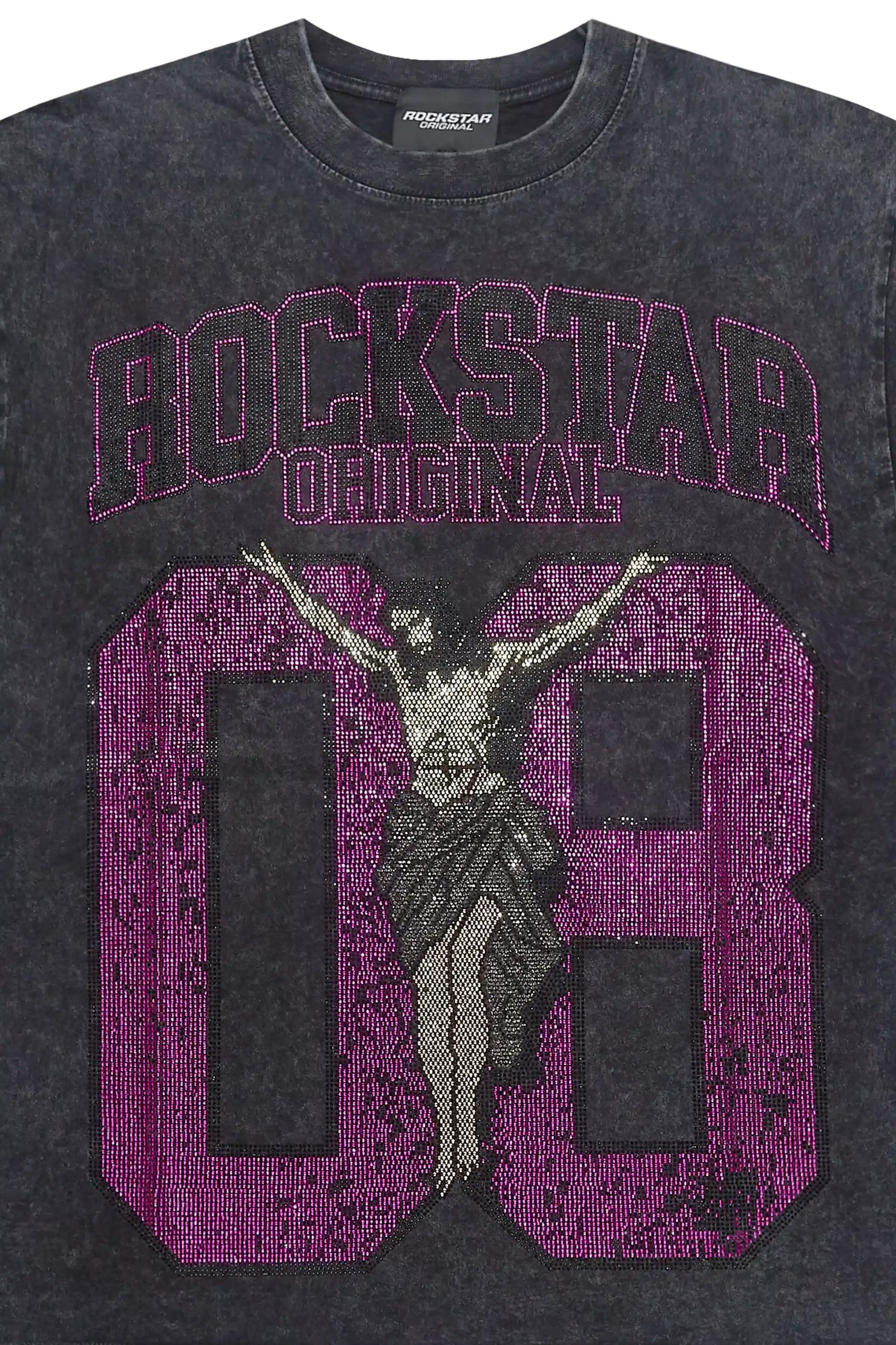 Field 2.0 Black/Pink Graphic Rhinestone T-Shirt