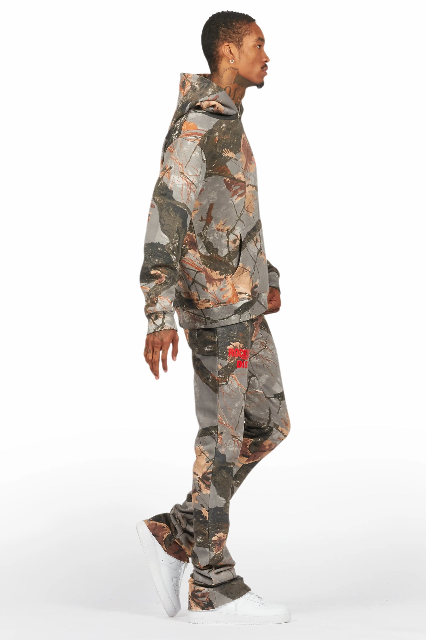 Tabby Beige Graphic Stacked Flare Track Set