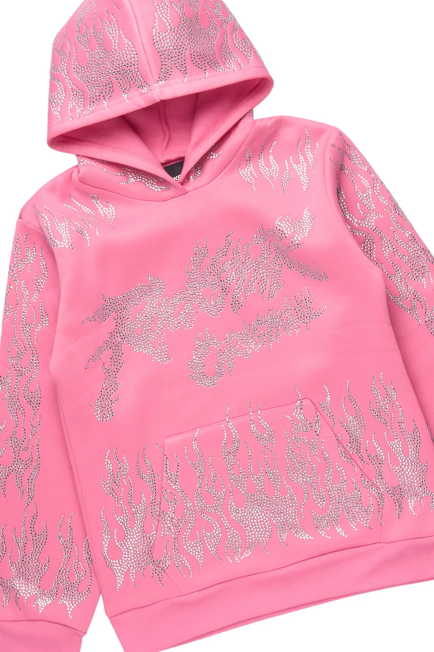 Girls Alaena 2.0 Pink Rhinestone Stacked Track Set