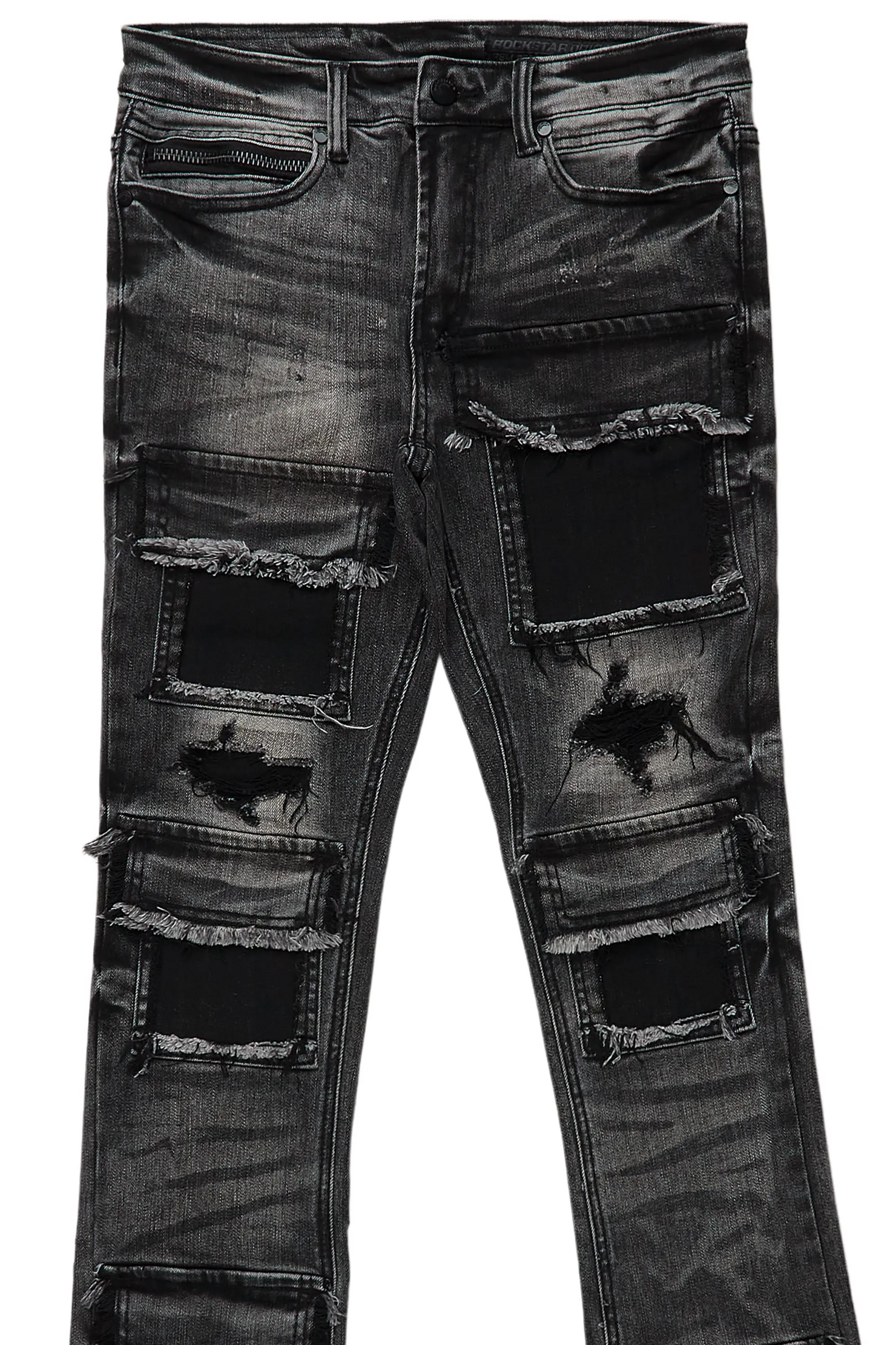 Petrus Grey Stacked Flare Jean