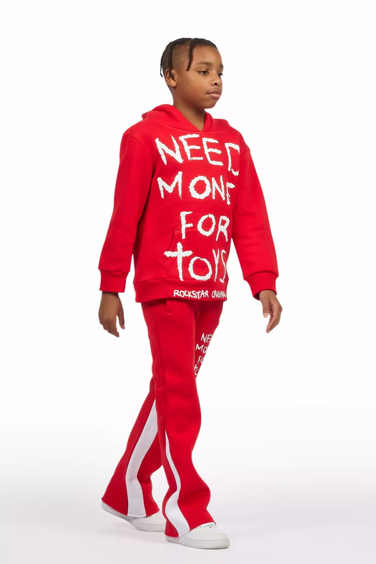 Boys M4 Toys Red/White Hoodie Stacked Flare Track Set