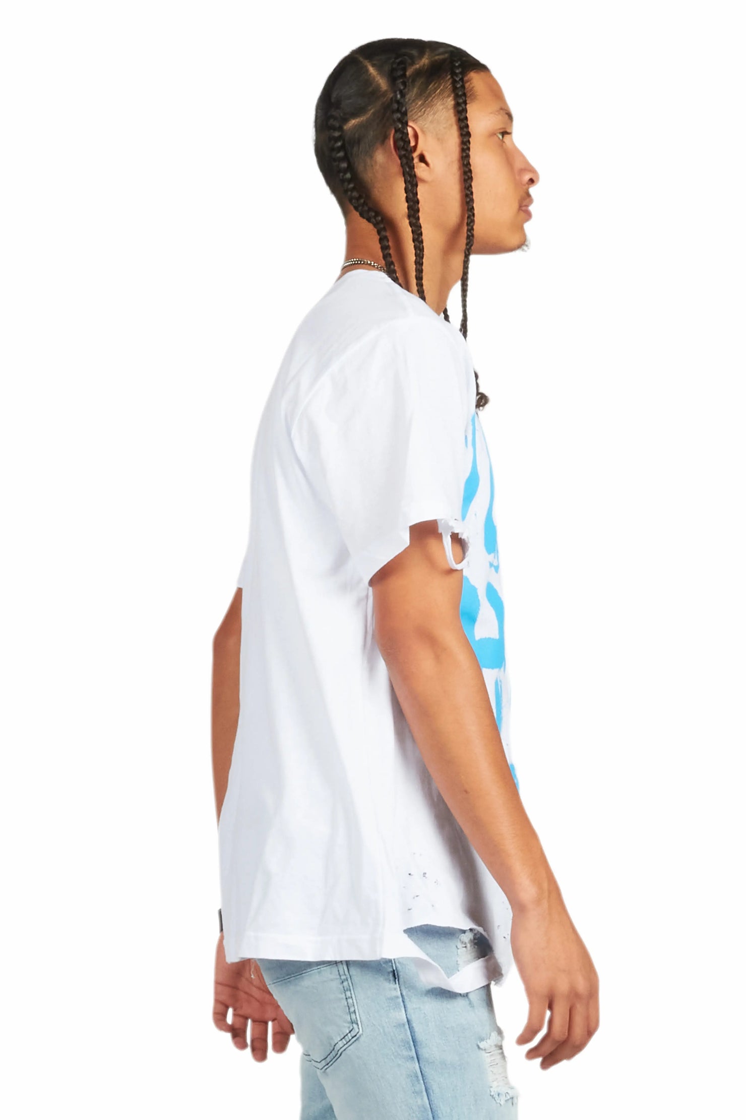 Banyan White/Blue Graphic Oversized T-Shirt