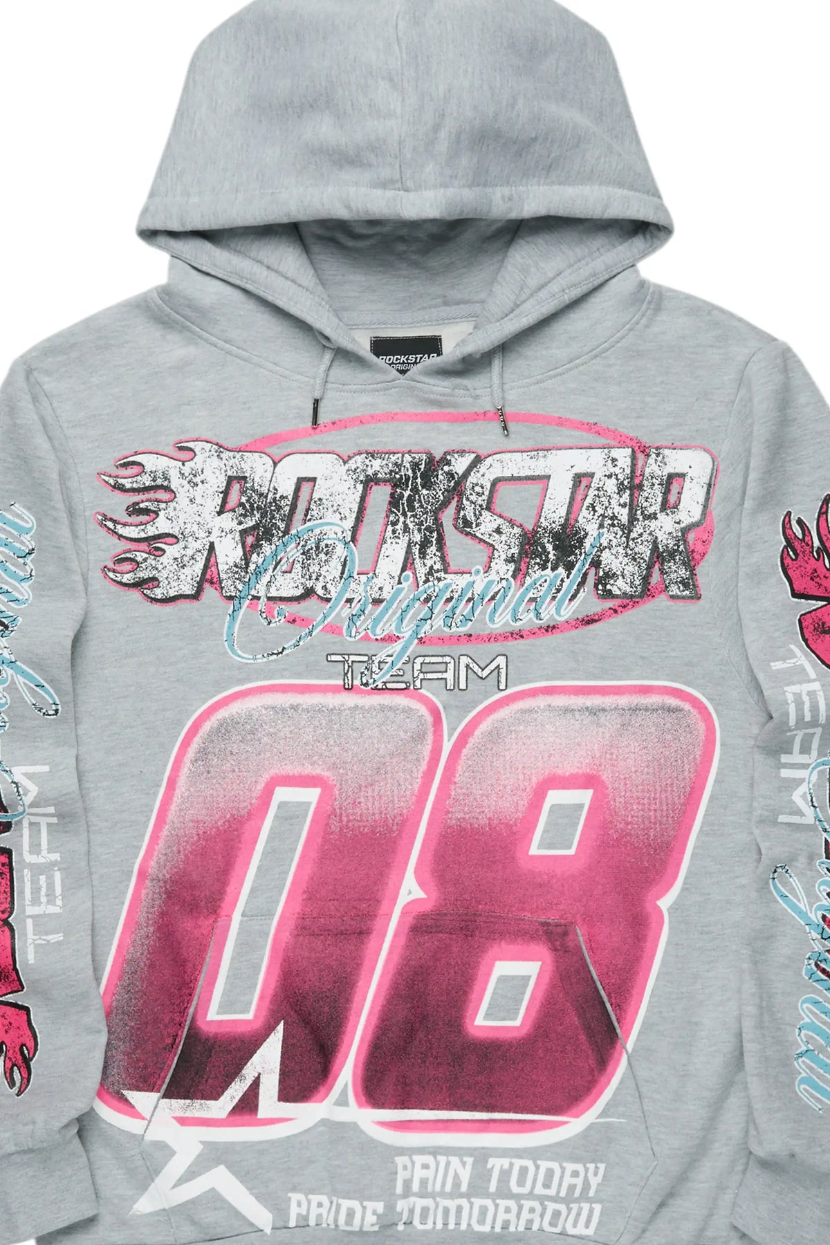 Theo Heather Grey Graphic Hoodie