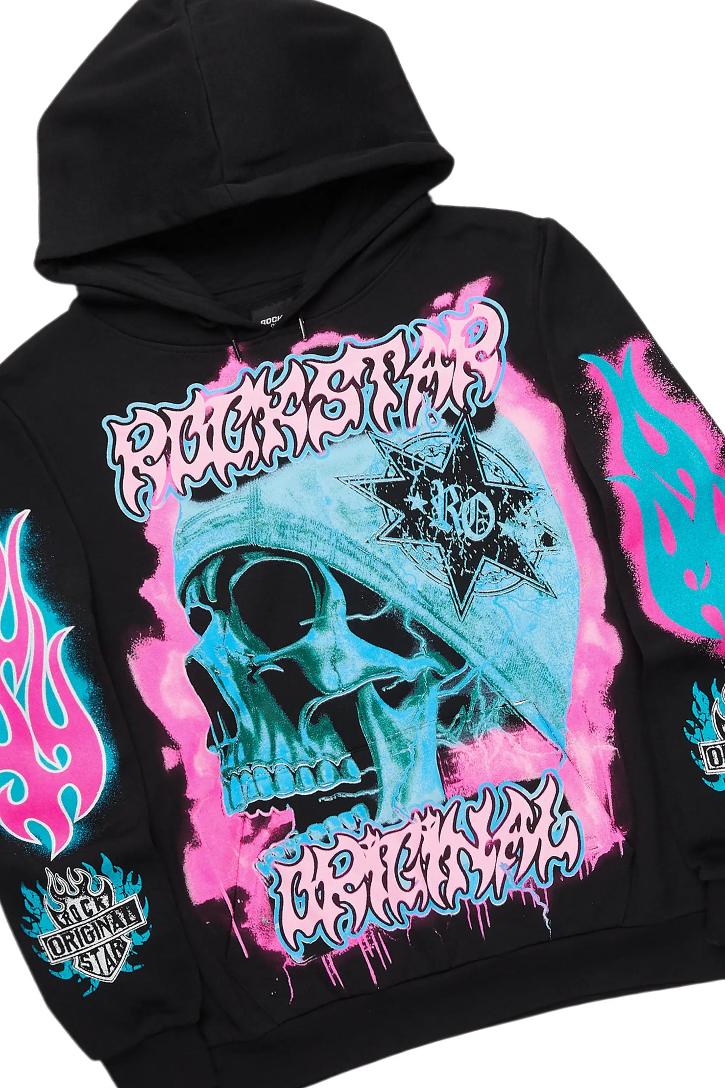 Adkin Black Hoodie/Baggy Track Pant Set