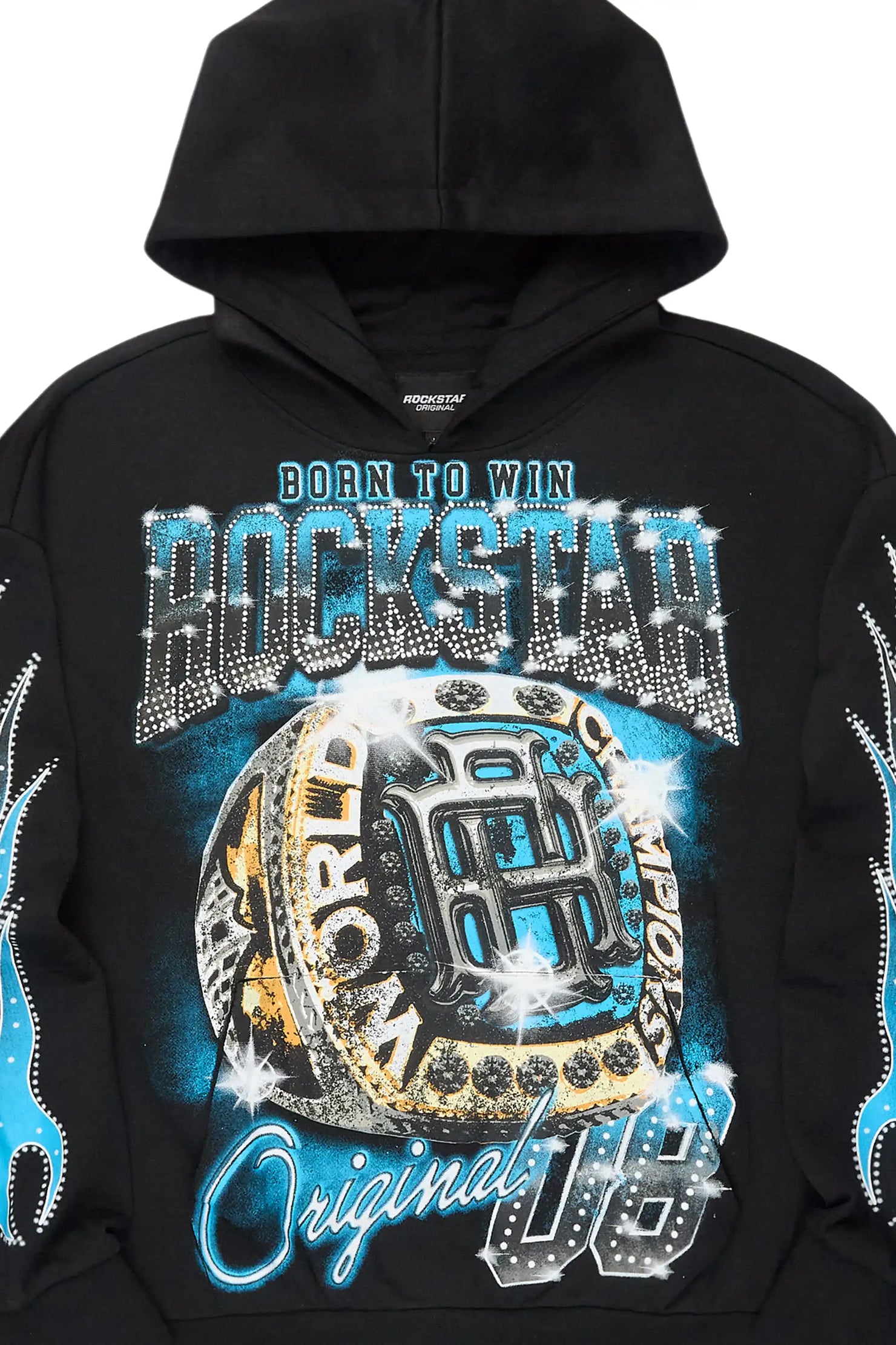 Glans Black Graphic Hoodie