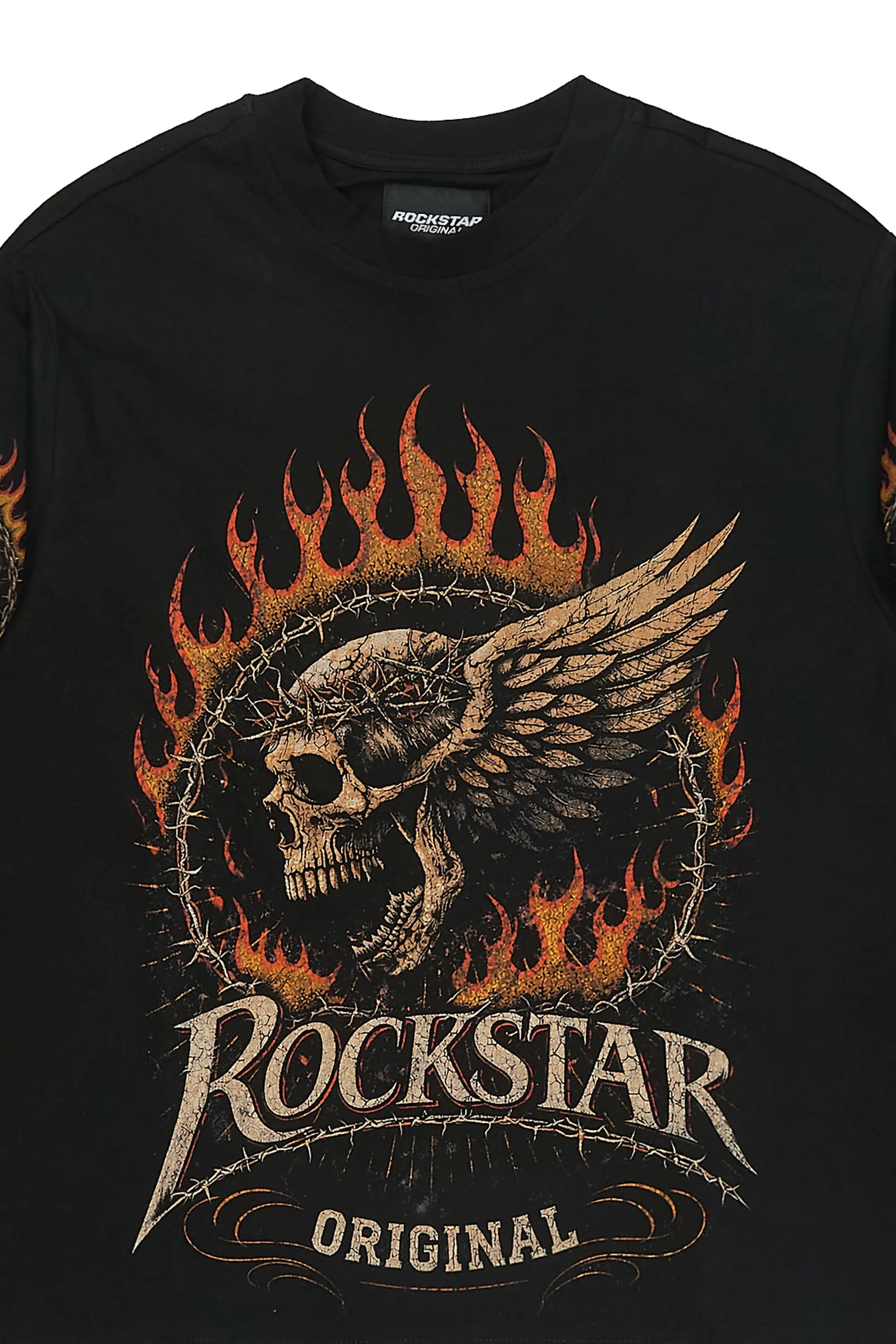 Boys Destan Black Long Sleeve Graphic T-Shirt