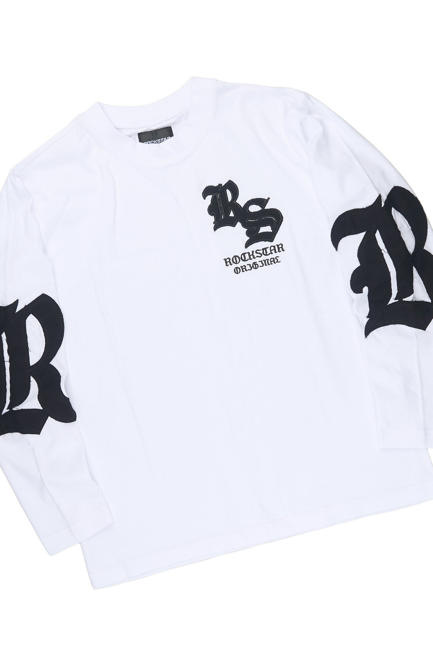 Boys Shire White/Heather Grey L/S T-Shirt Jort Set