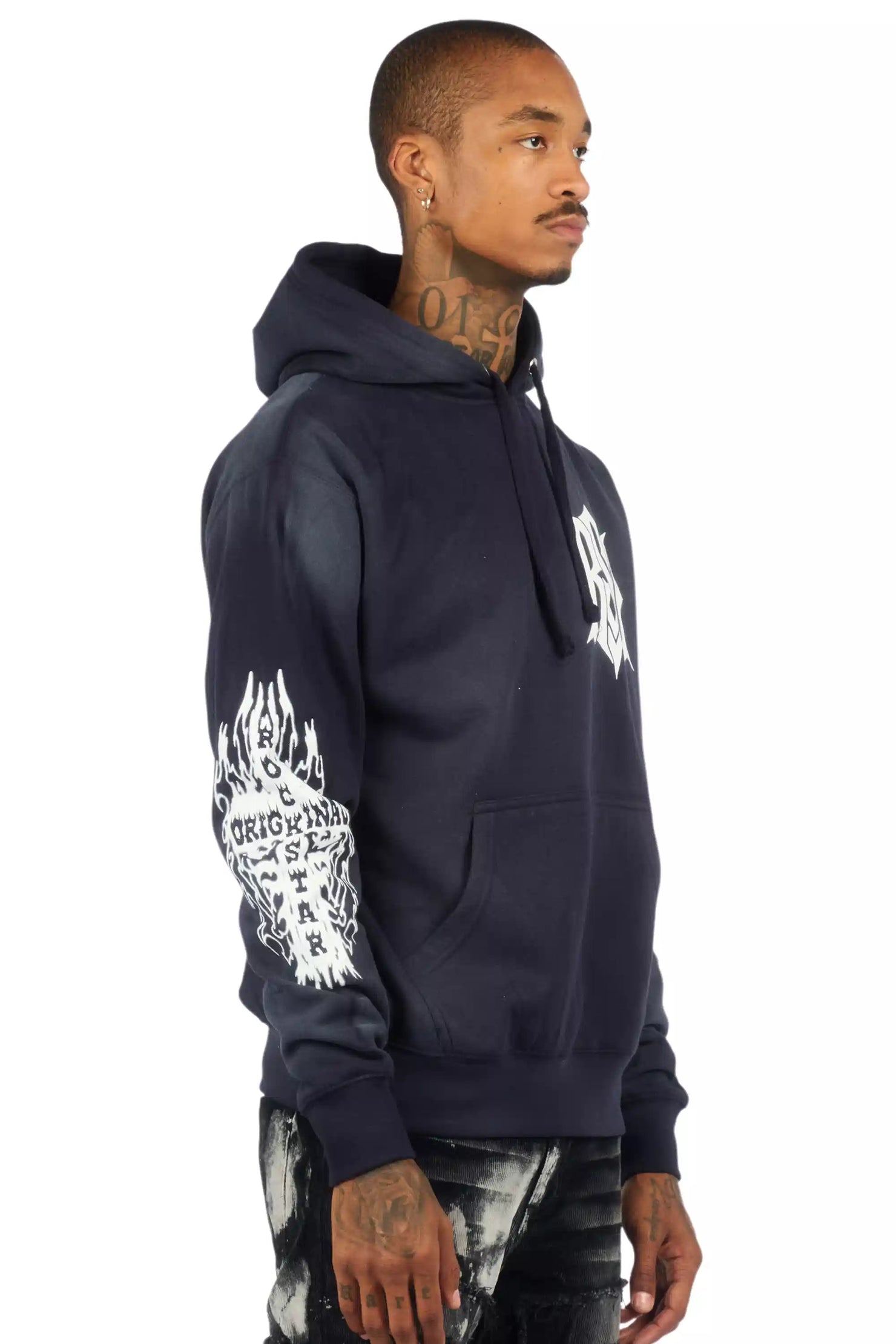 Lyrex Navy/White Graphic Hoodie