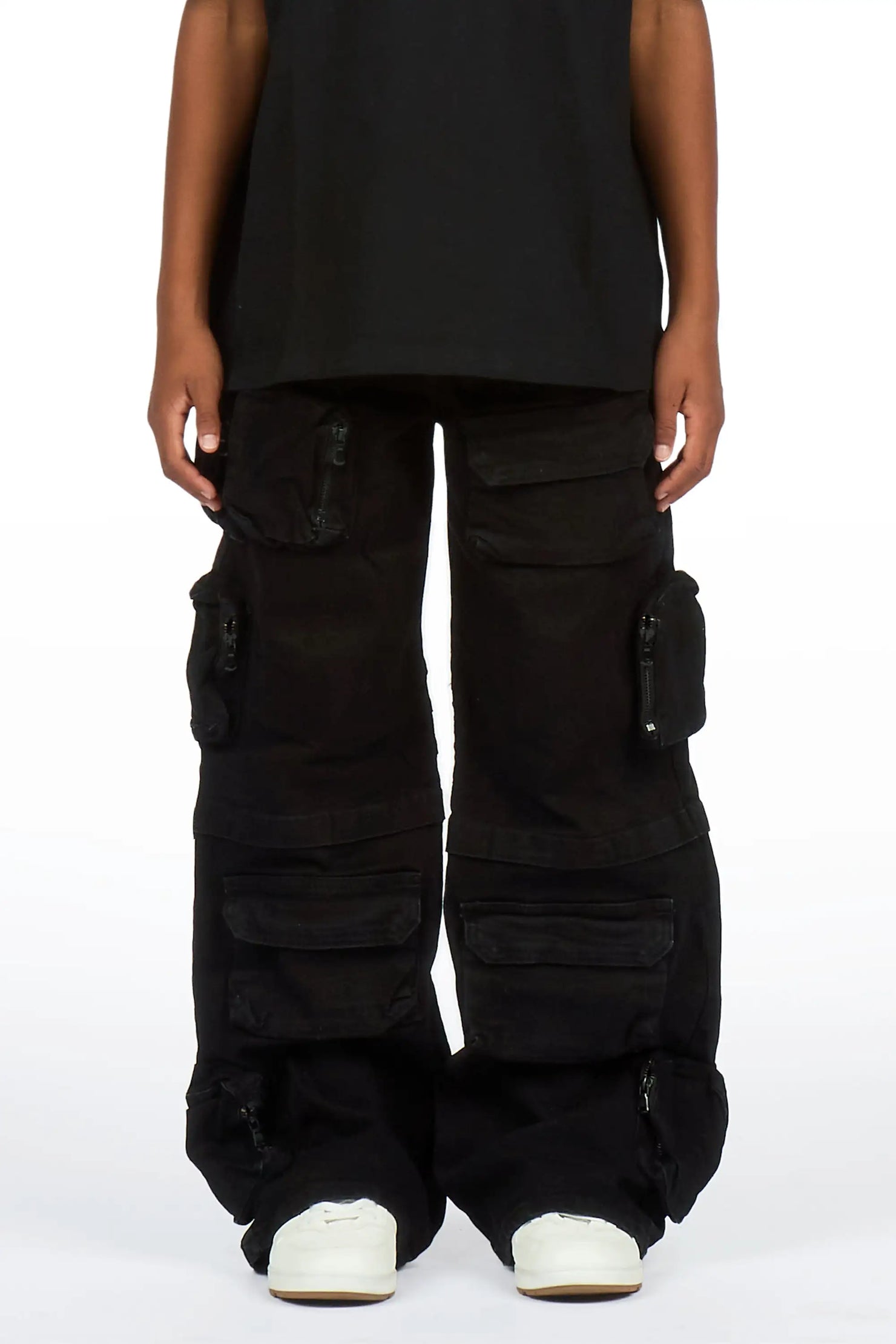 Boys Pocketeer Black Baggy Fit Cargo Jean