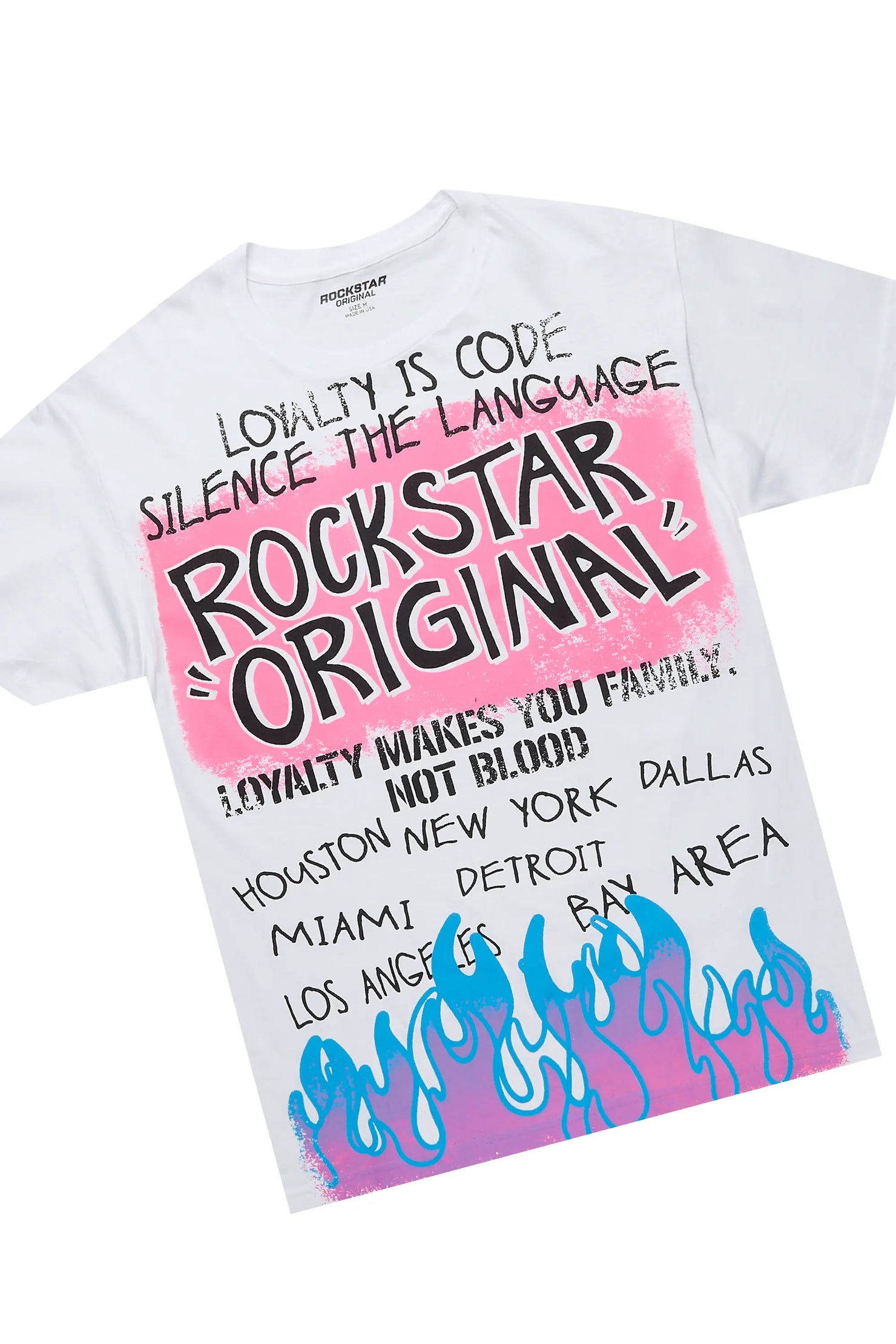 Beno White/Navy T-Shirt/Baggy Stacked Pant Set