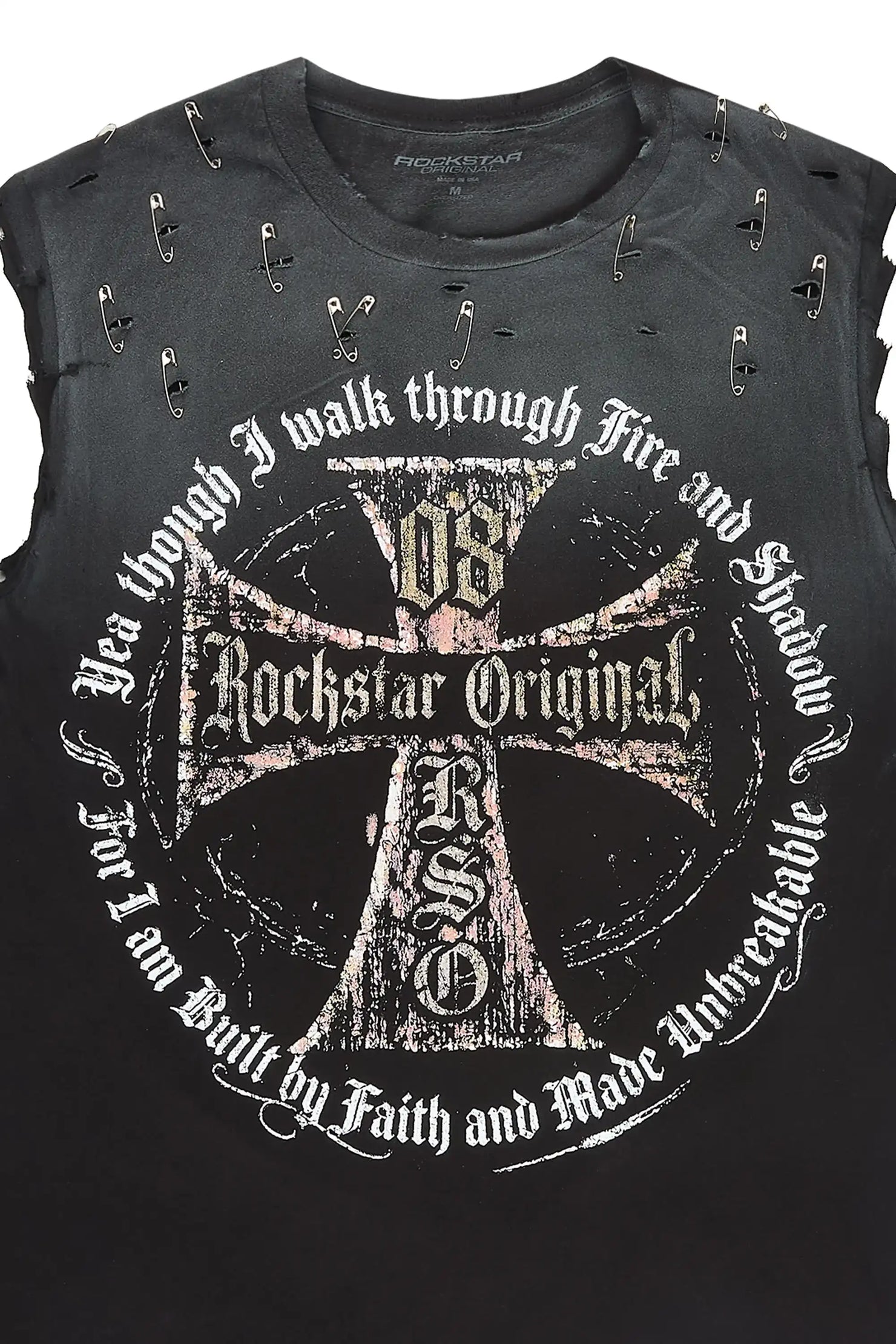 Coppin Black Oversized Cut Off T-Shirt