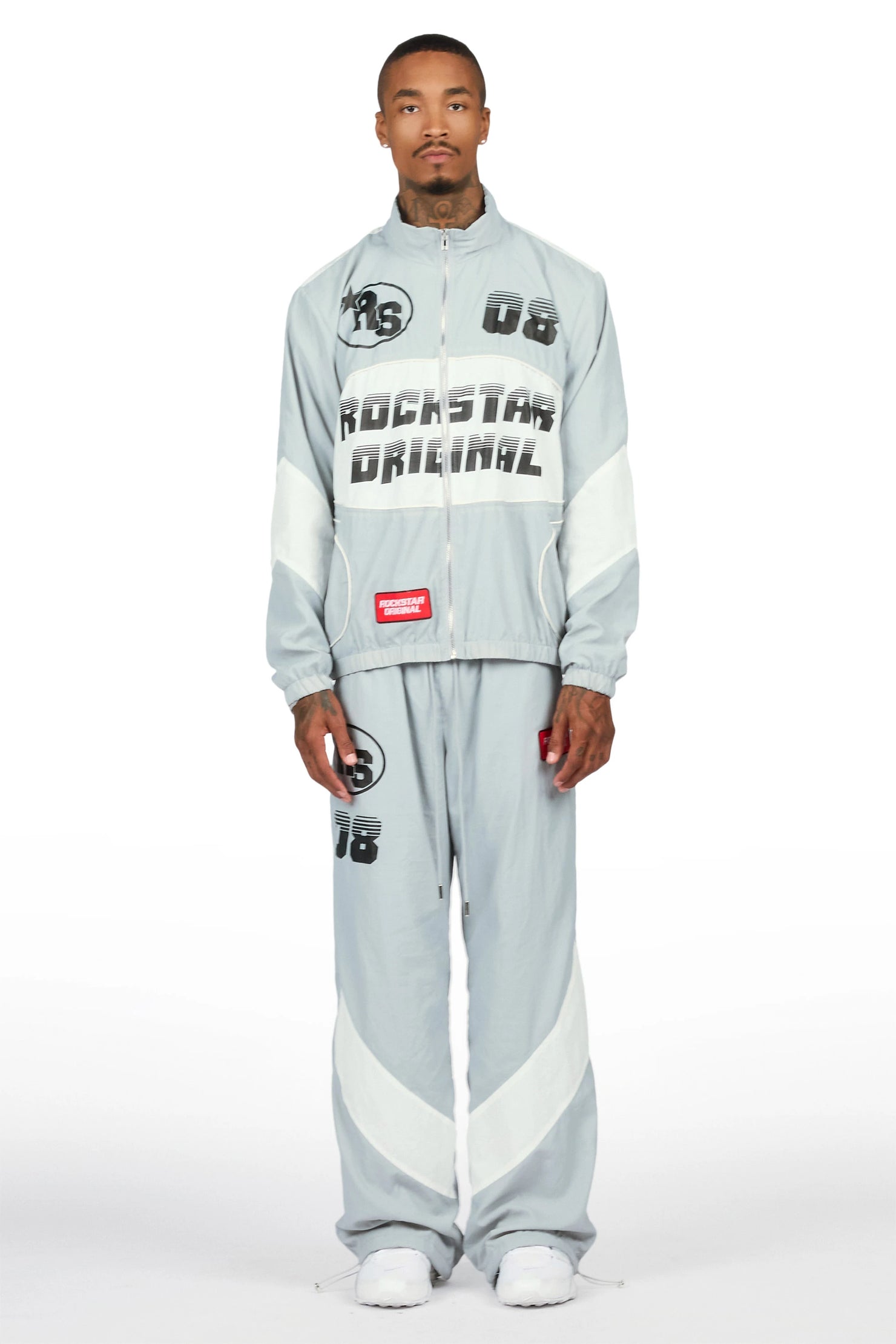 Wayra Grey Windbreaker Baggy Fit Track Set