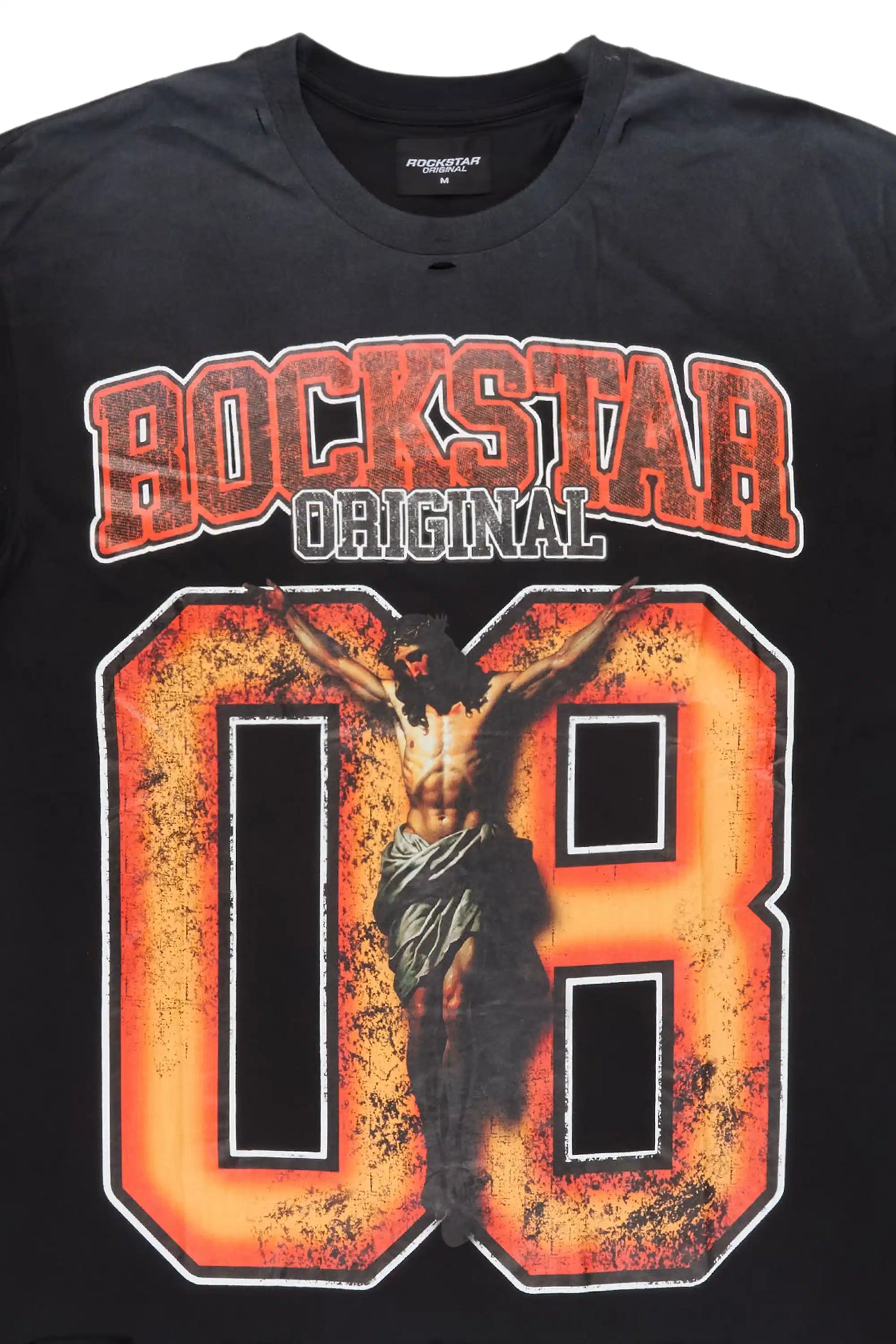 Fields Black/Orange Oversized Graphic T-Shirt