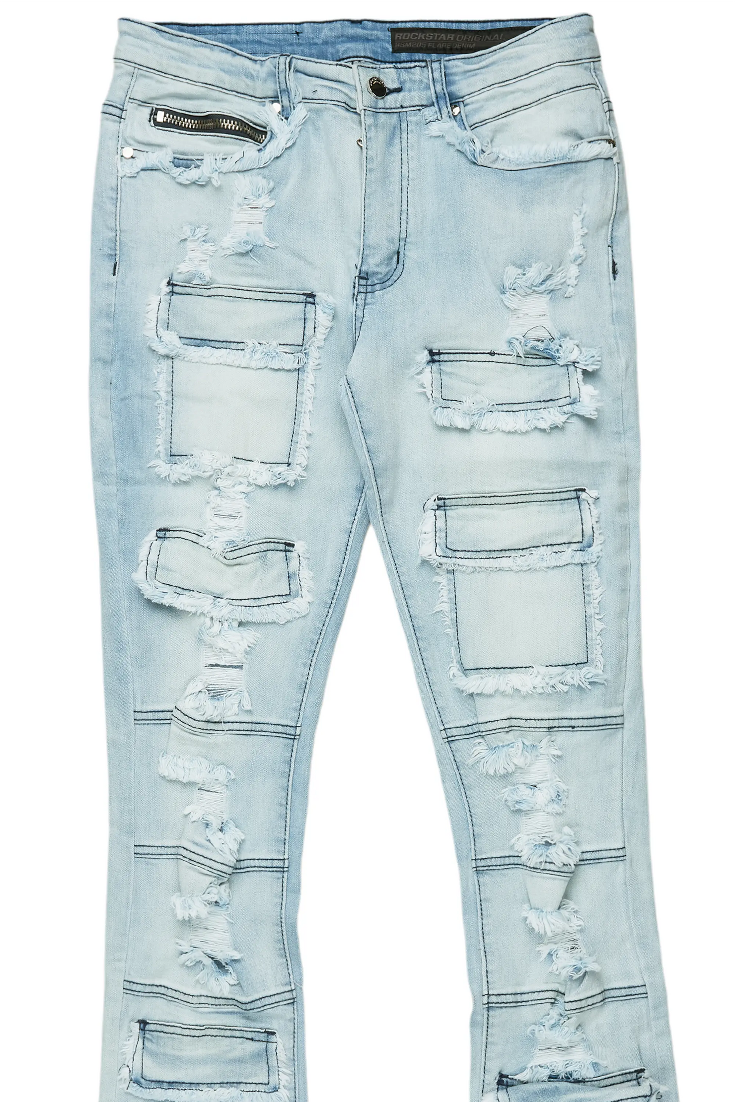 Erico Blue Stacked Flare Cargo Jean