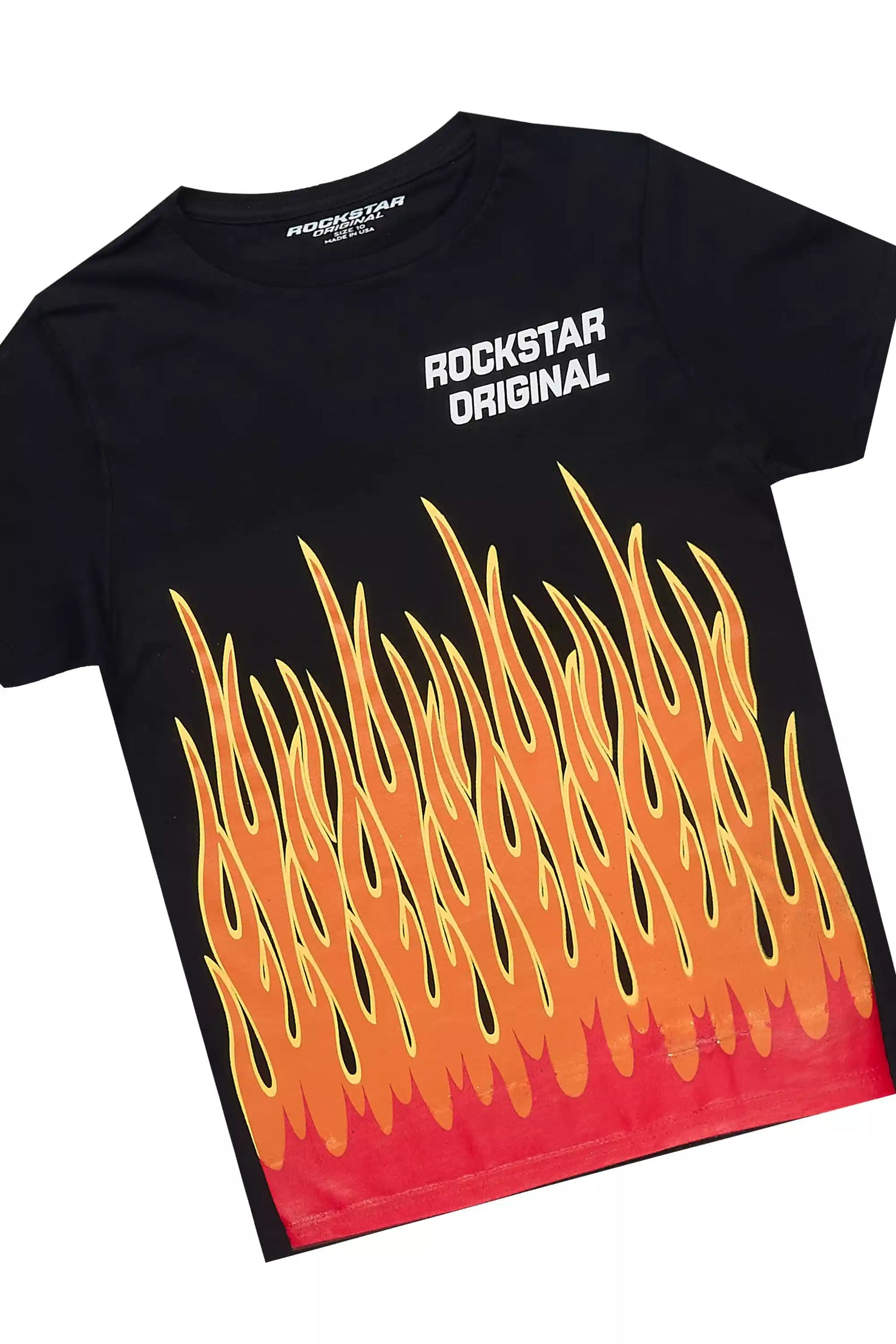 Boys Roeland Black T-Shirt/Denim Short Set