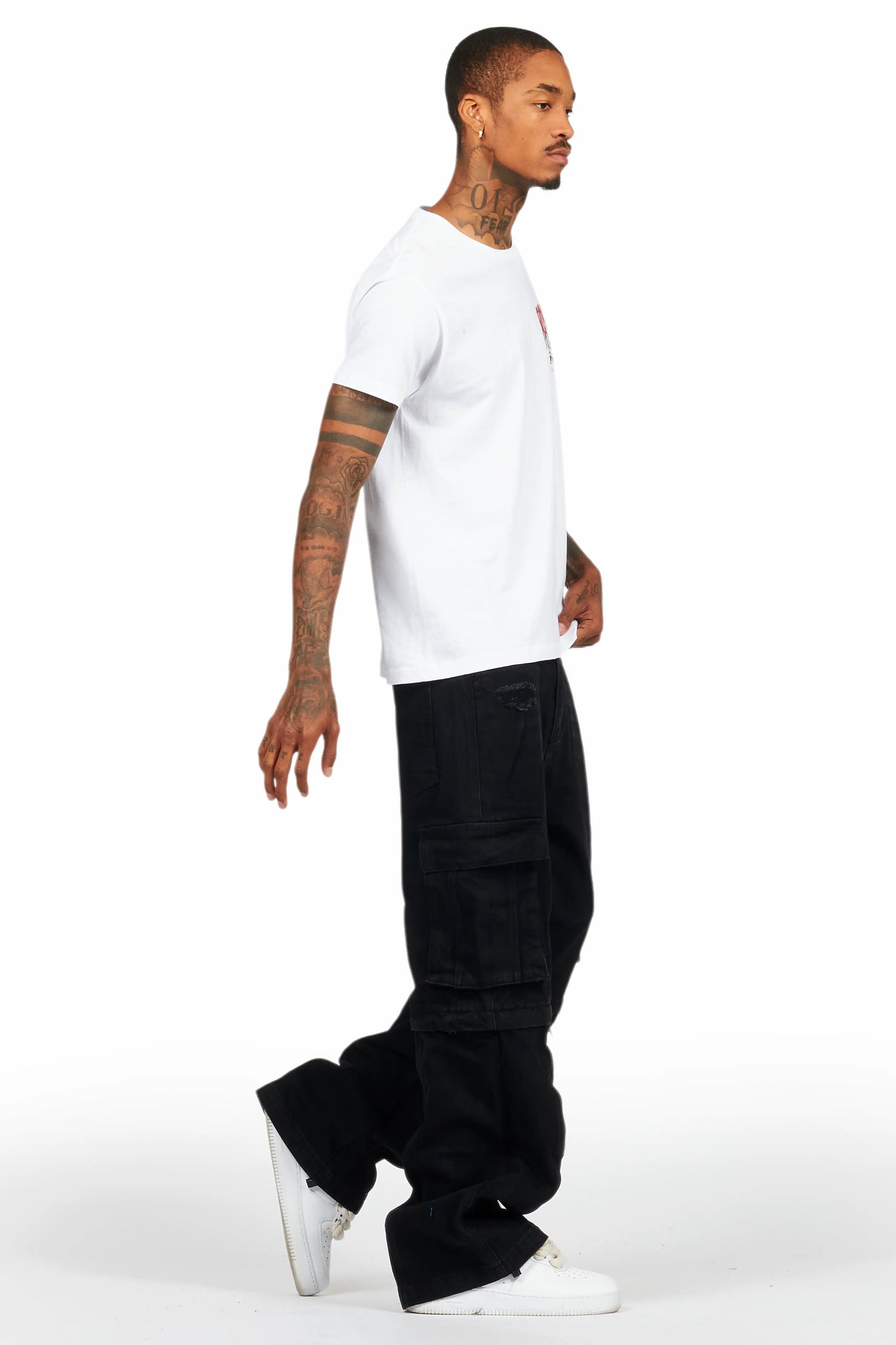 Rupert Black Baggy Fit Zip Off Jean