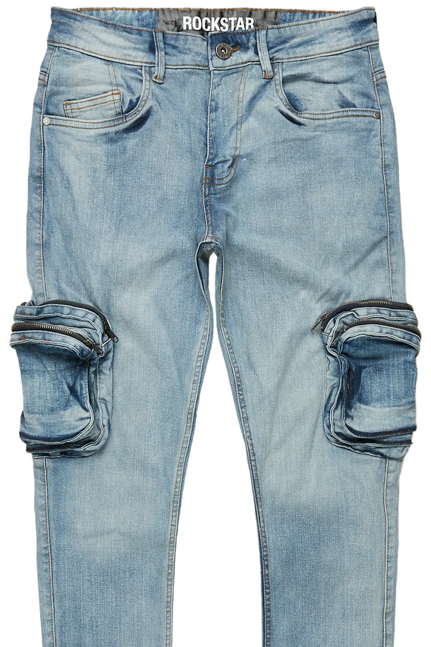 Falan Light Blue Skinny Fit Cargo Jean