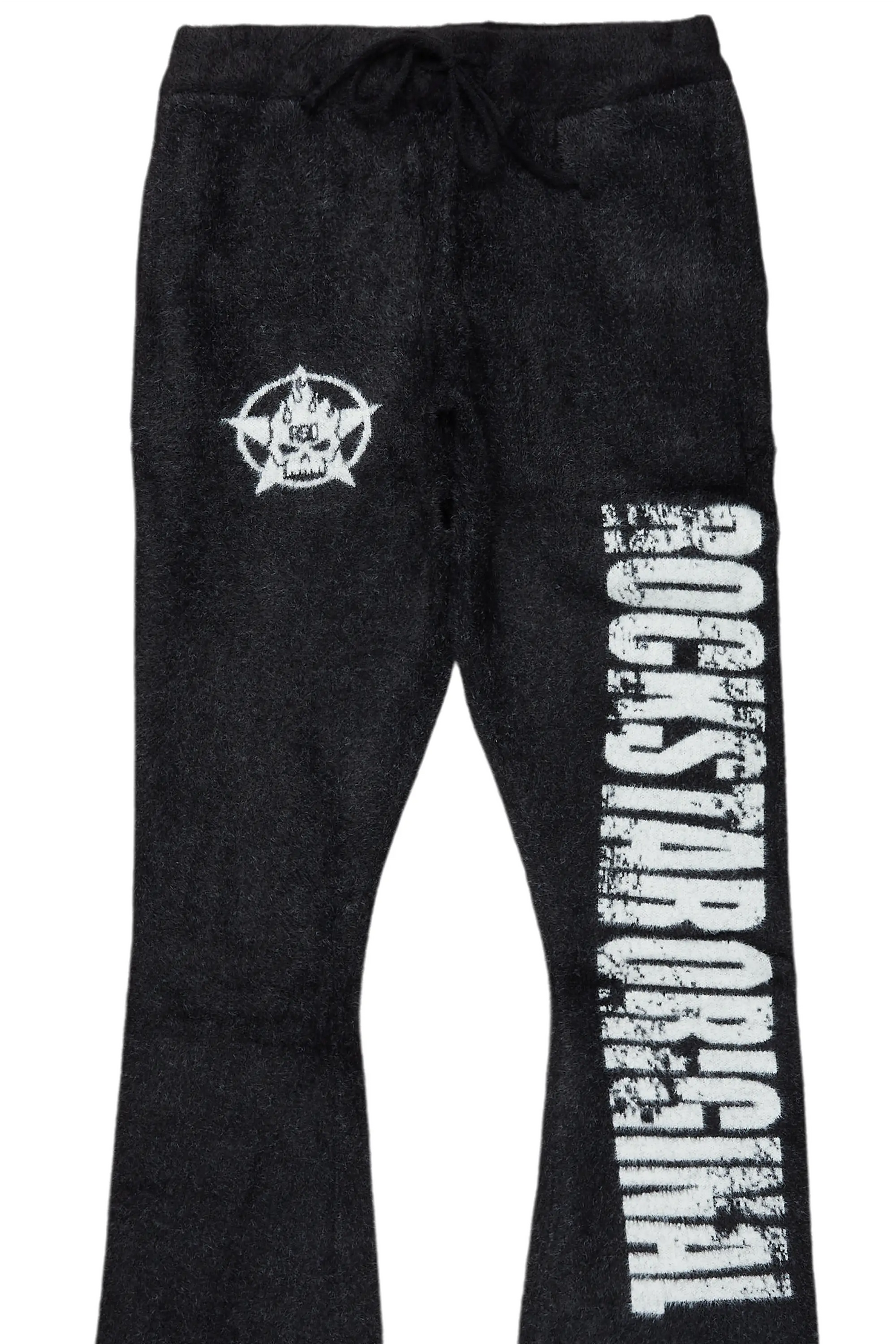 Keve Black Knitted Mohair Flare Sweat Pant