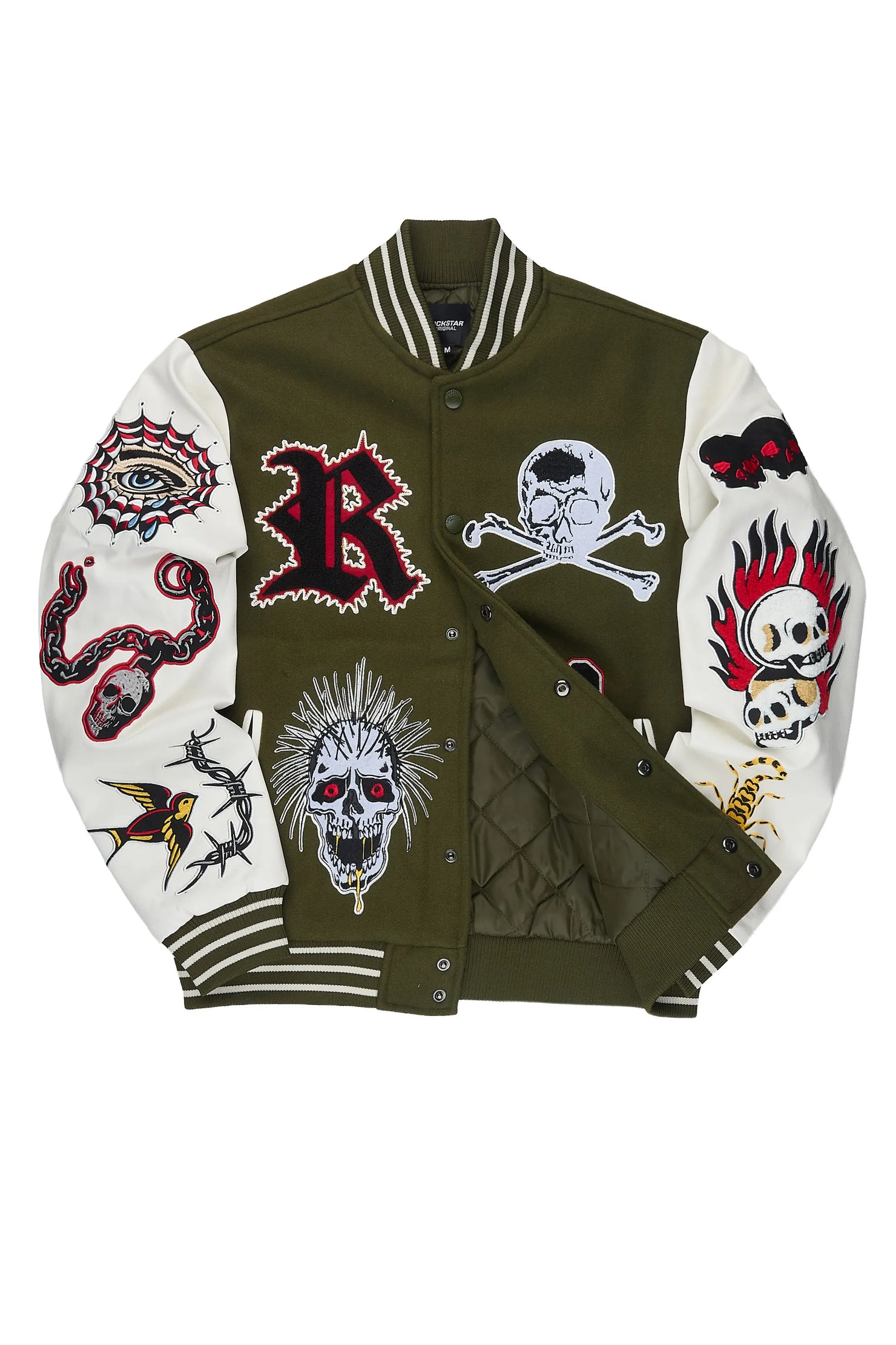 Brennin Olive Varsity Jacket