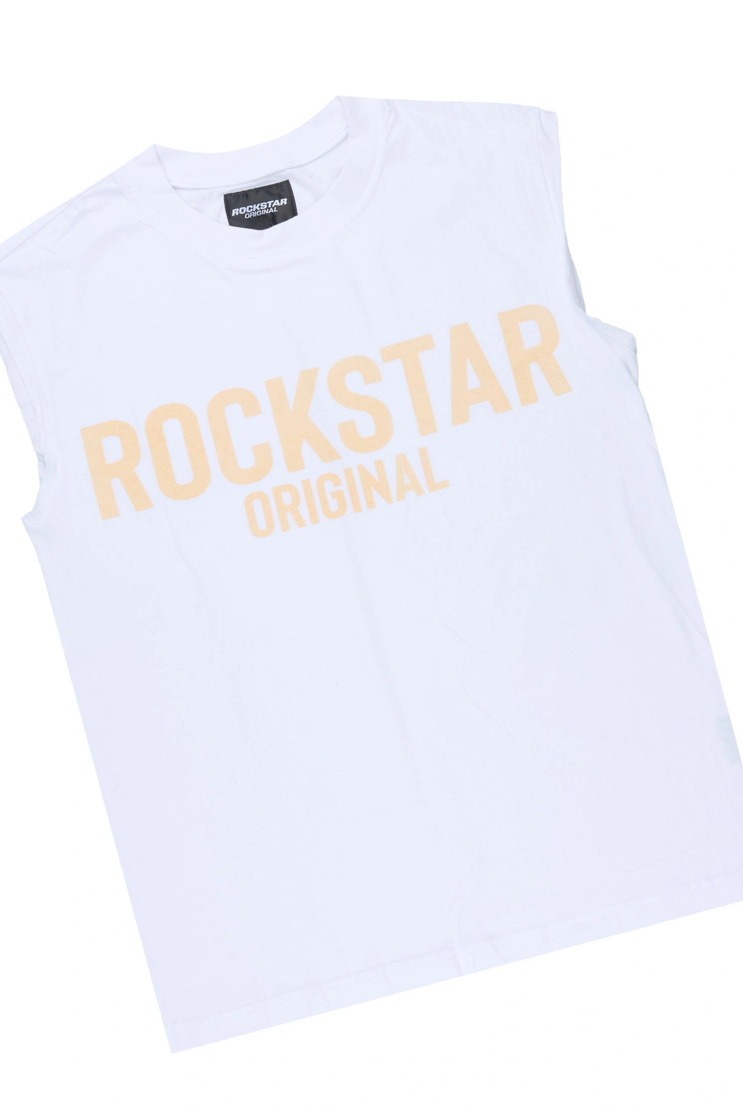 Boys Mikasso White/Beige Cut Off T-Shirt Short Set