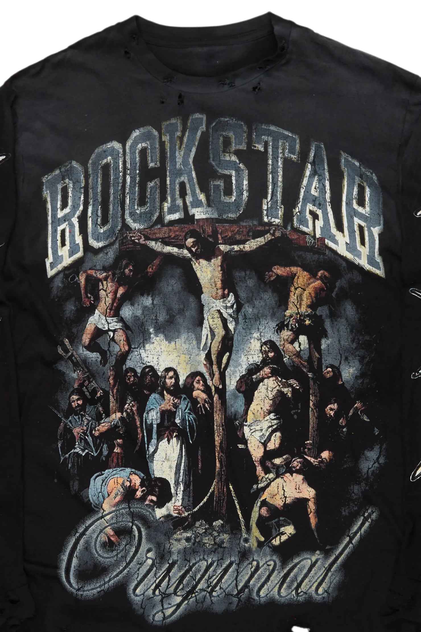 Waller Black Long Sleeve Graphic T-Shirt