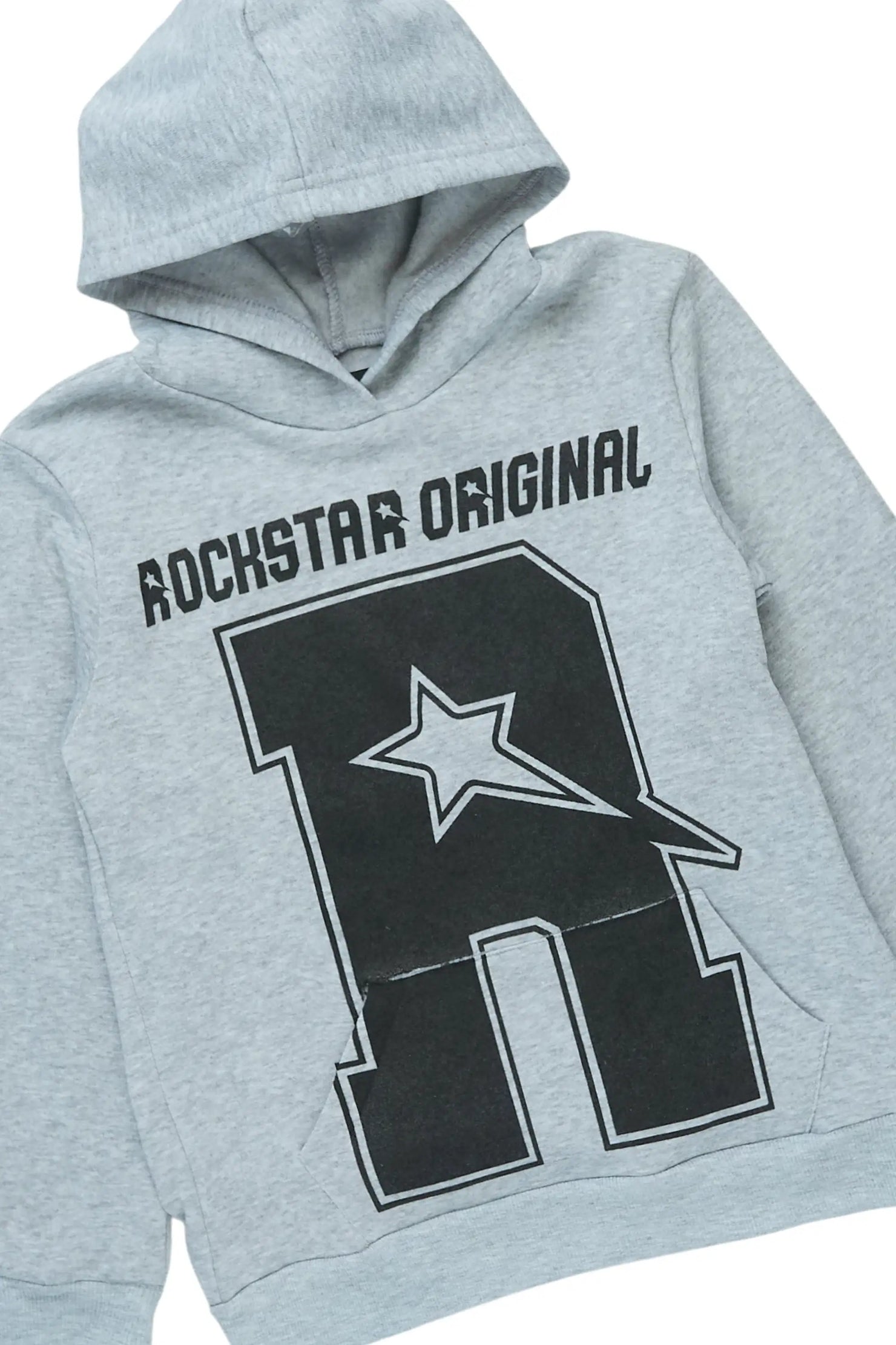 Boys Skender Grey/Black Hoodie/Stacked Flare Track Set