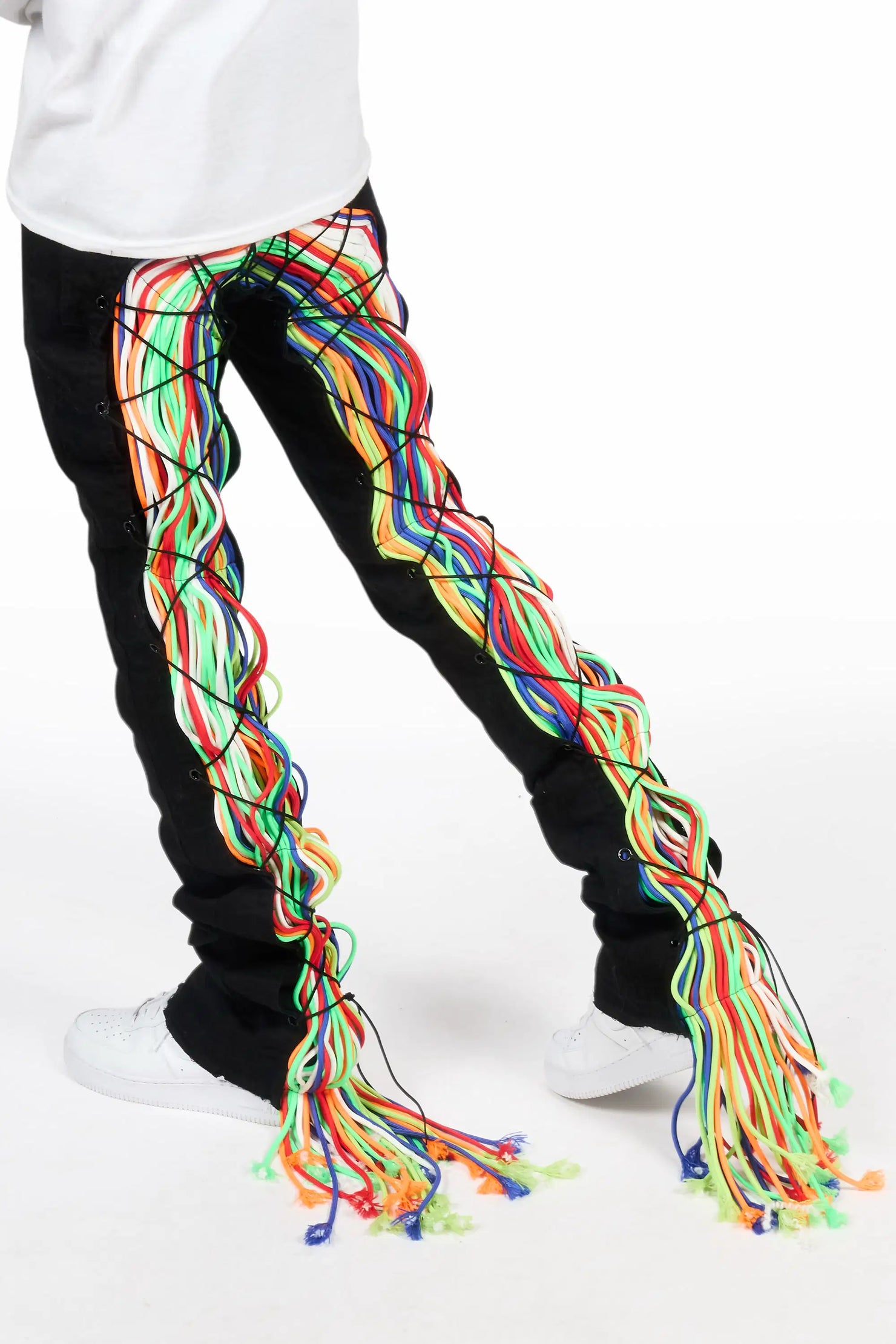 Otto Black/Multi Stacked Flare Jean