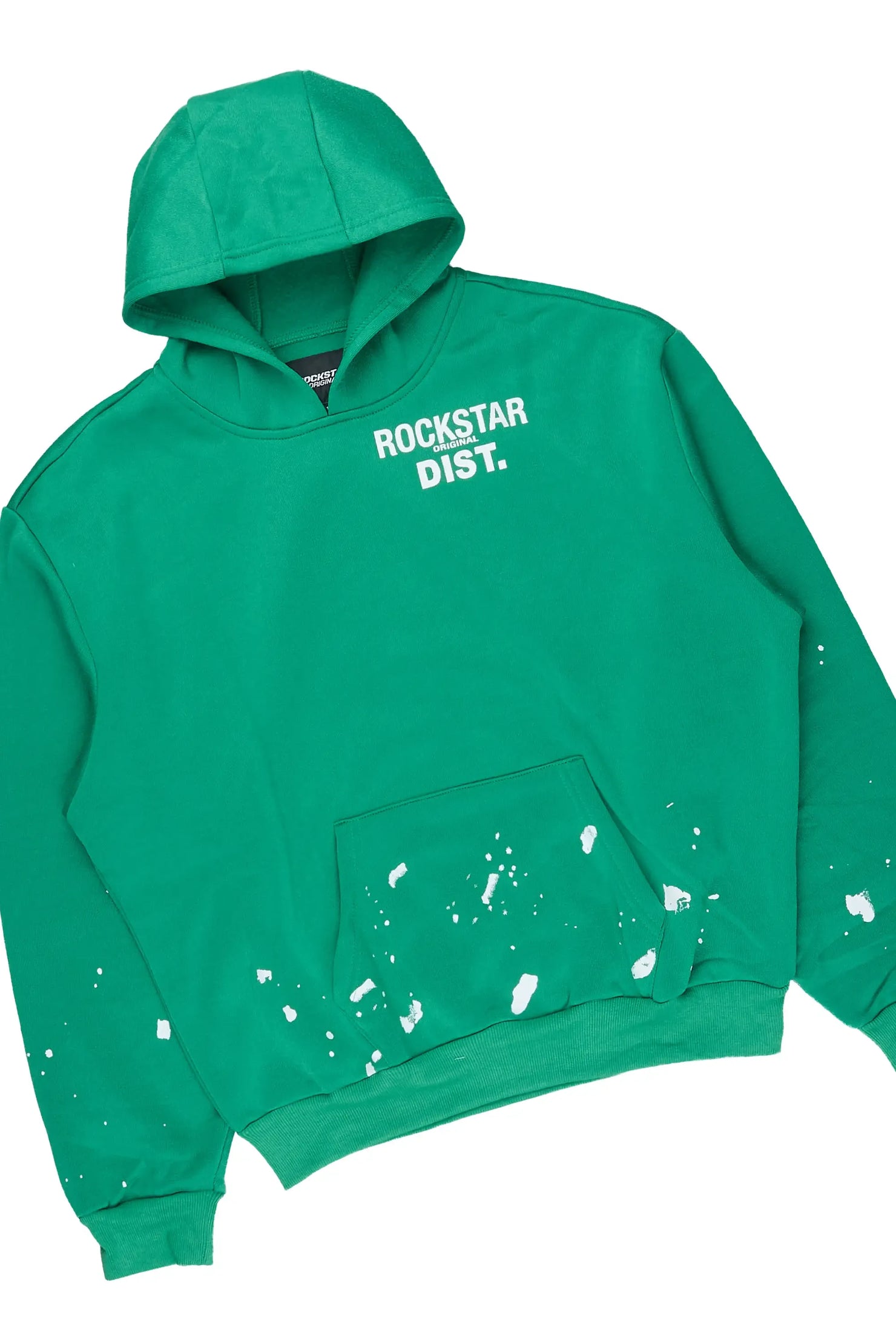 Boys Raffer 2.0 Green/White Hoodie/Stacked Flare Track Set