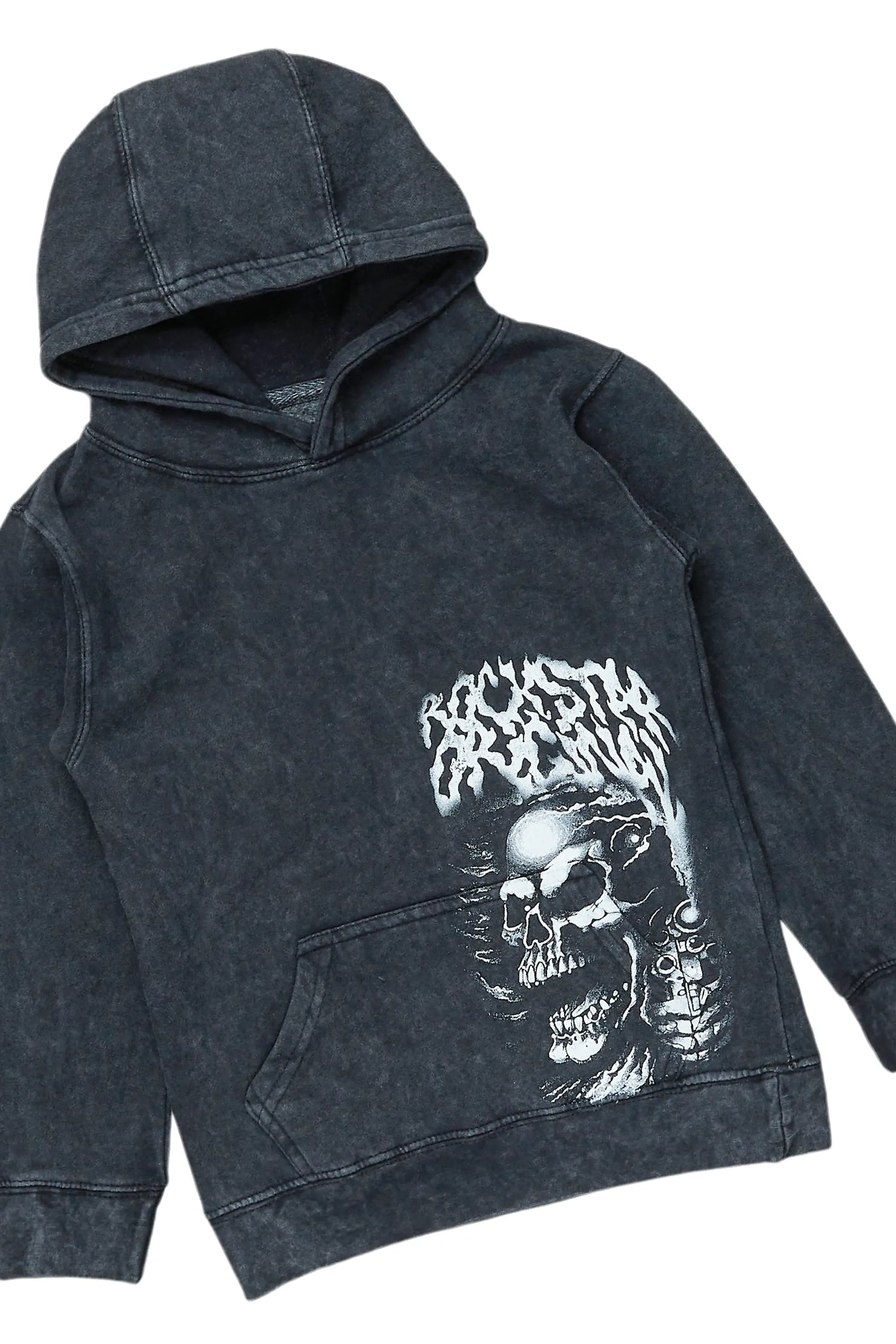 Boys Root Vintage Black Hoodie/Cargo Stack Flare Jean Set