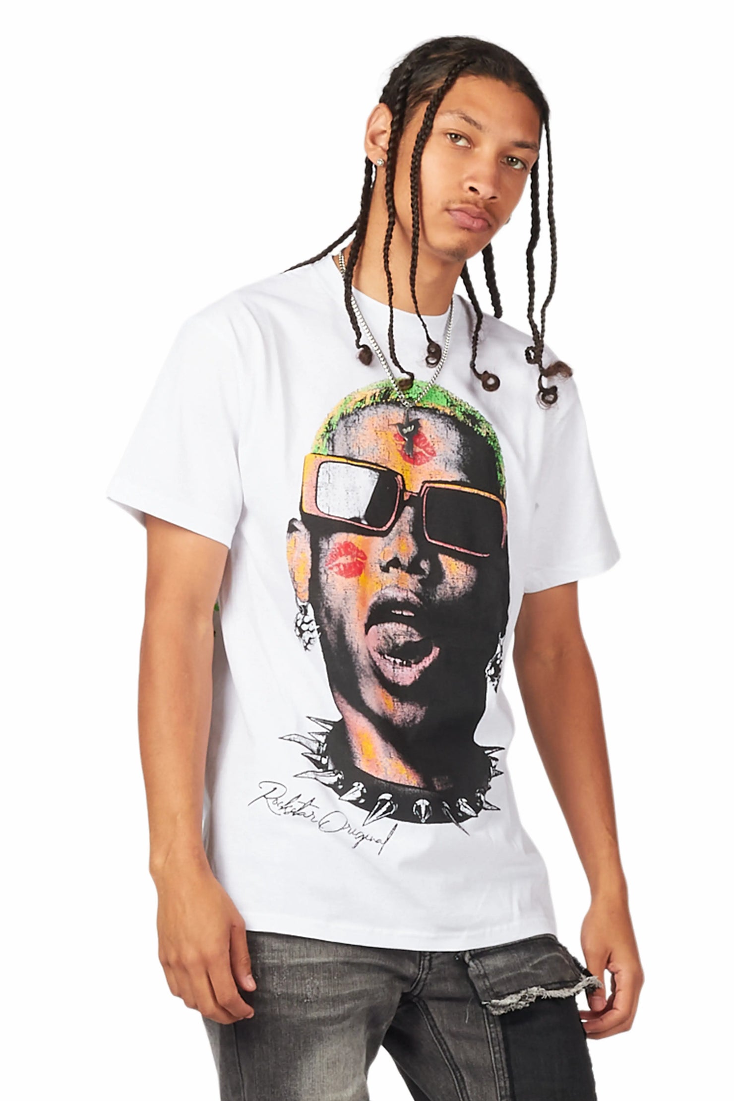 Machine Gun White Graphic T-Shirt