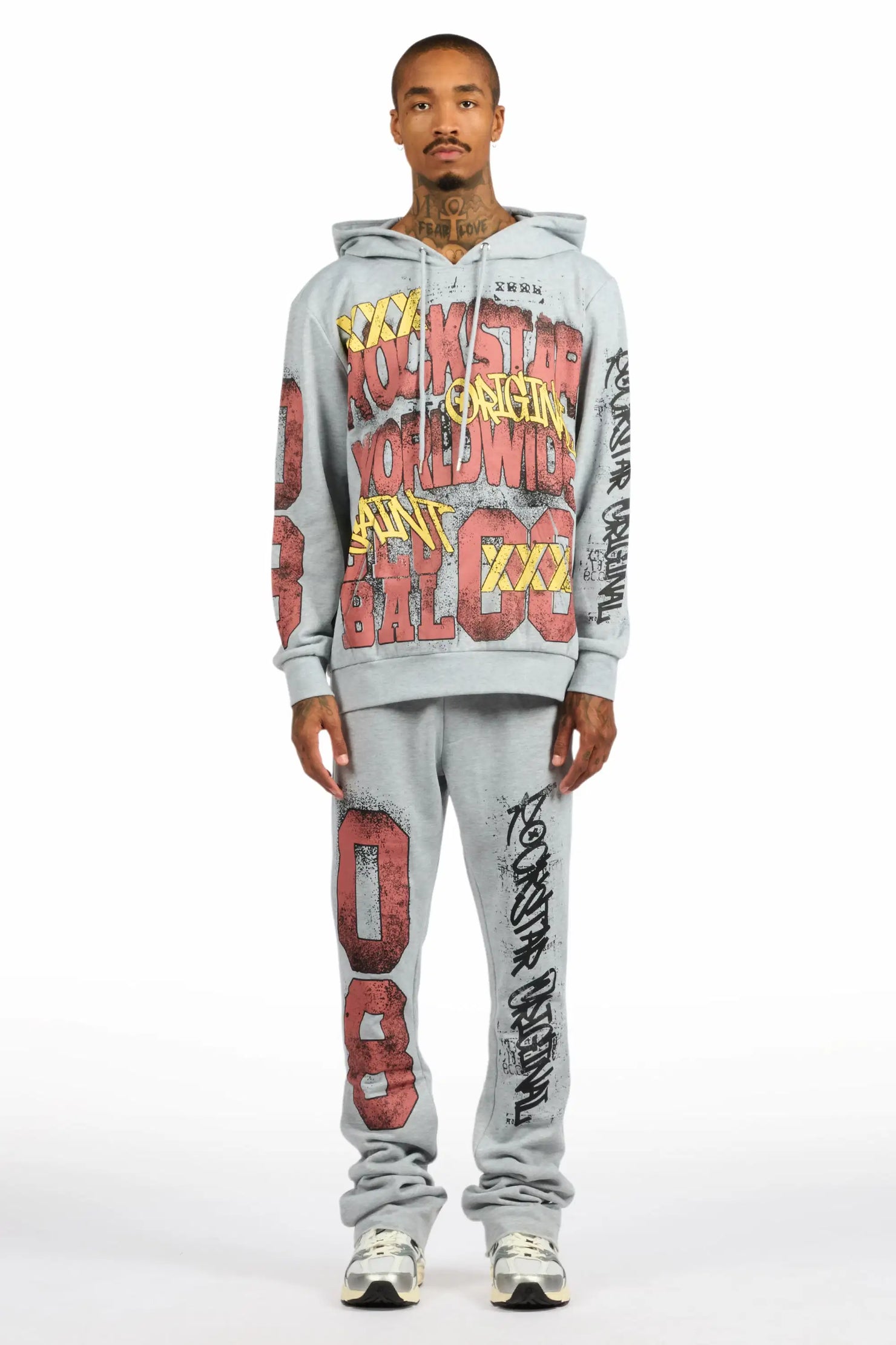 Parco Heather Grey Hoodie Stacked Track Set