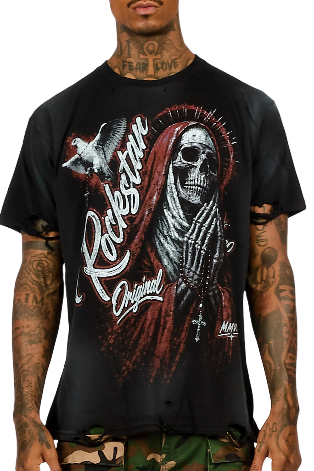 Sangrosary Black Oversized Graphic T-Shirt