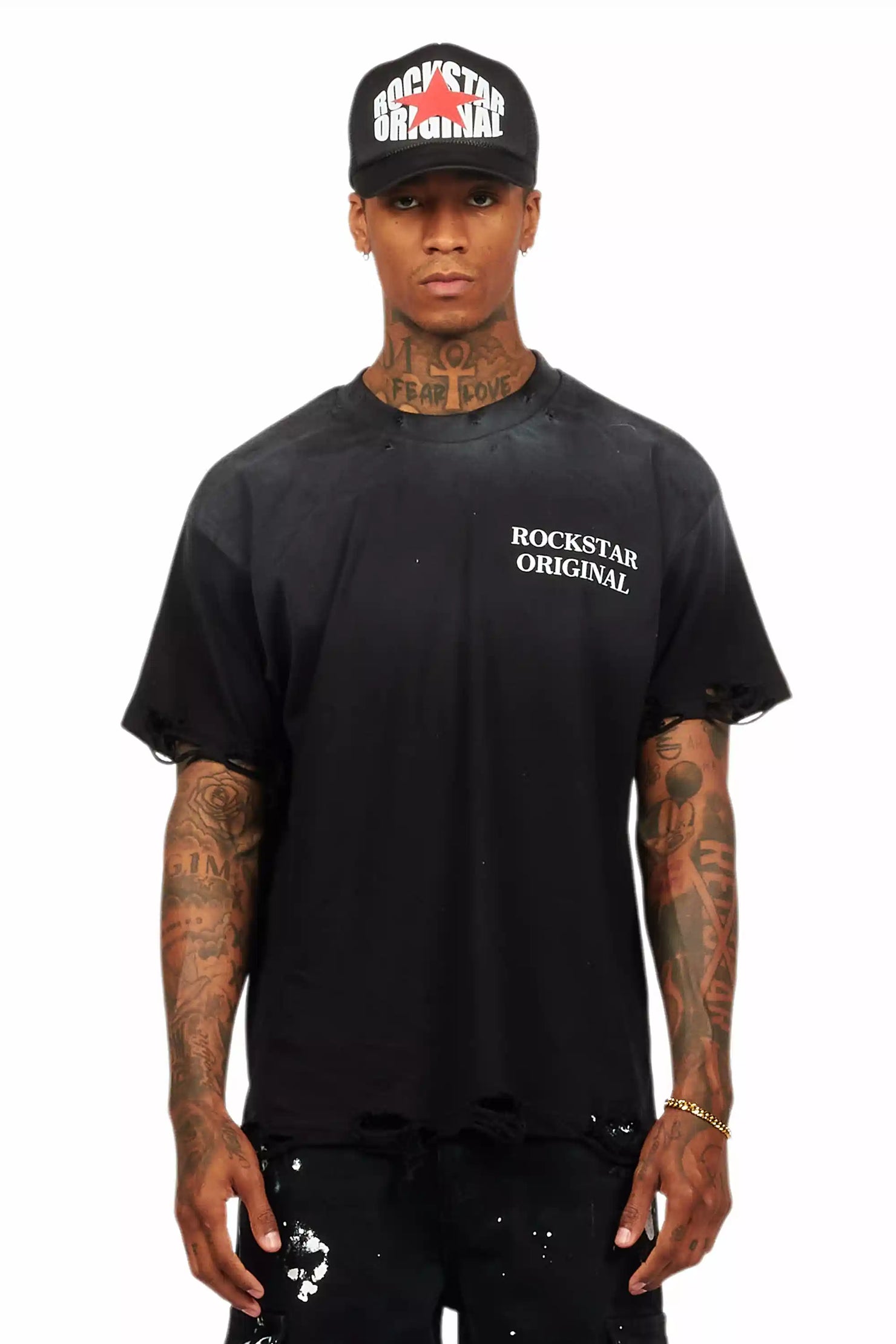 Drako Black Oversized Graphic T-Shirt