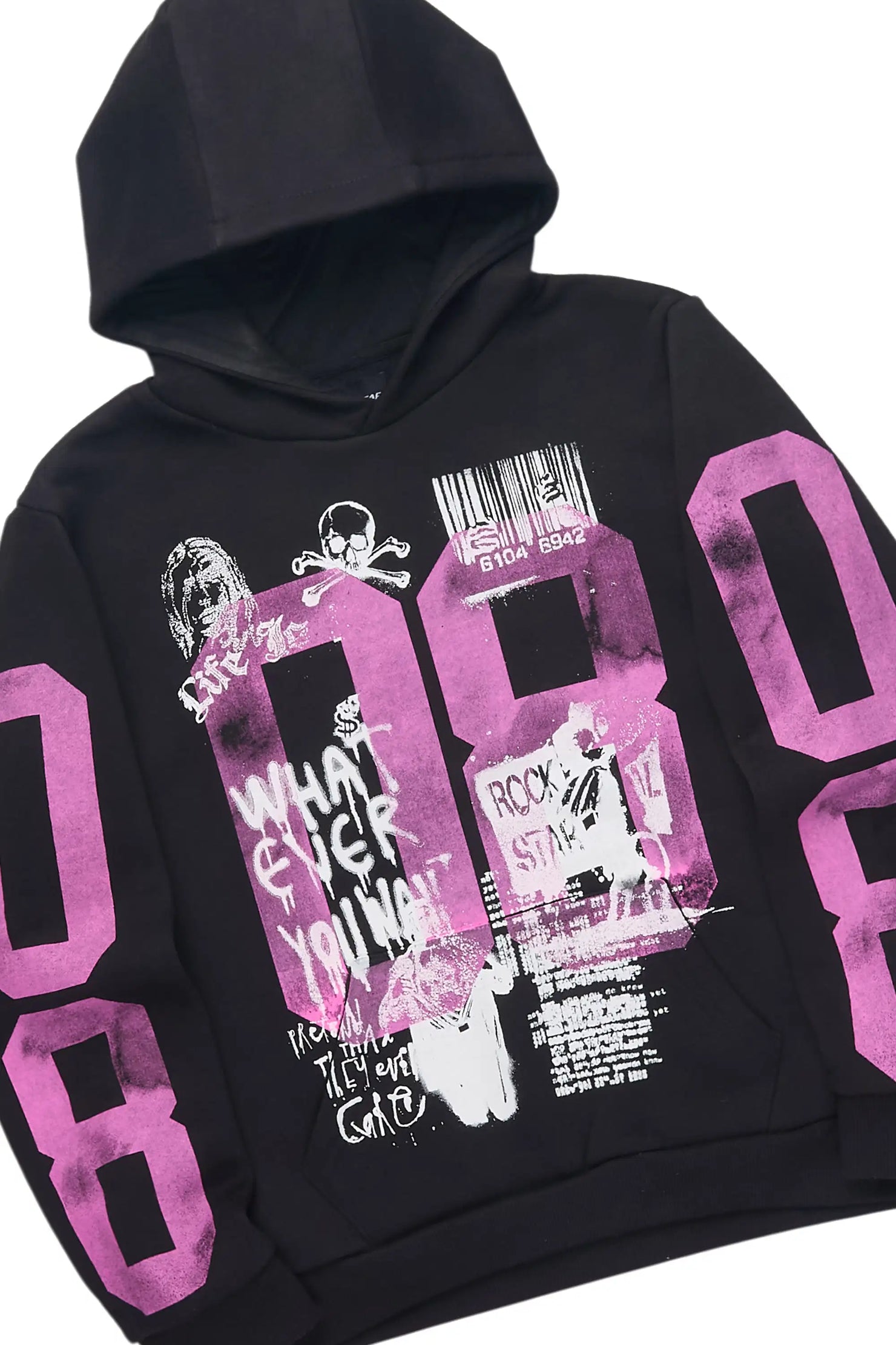 Boys Beau Black Hoodie & Kade Black Stacked Jean Set