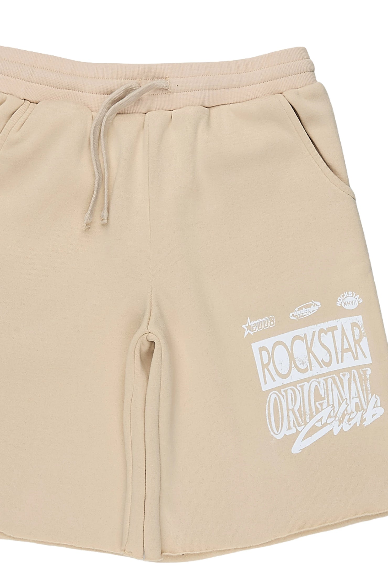 Boys Rylok Beige Fleece Short