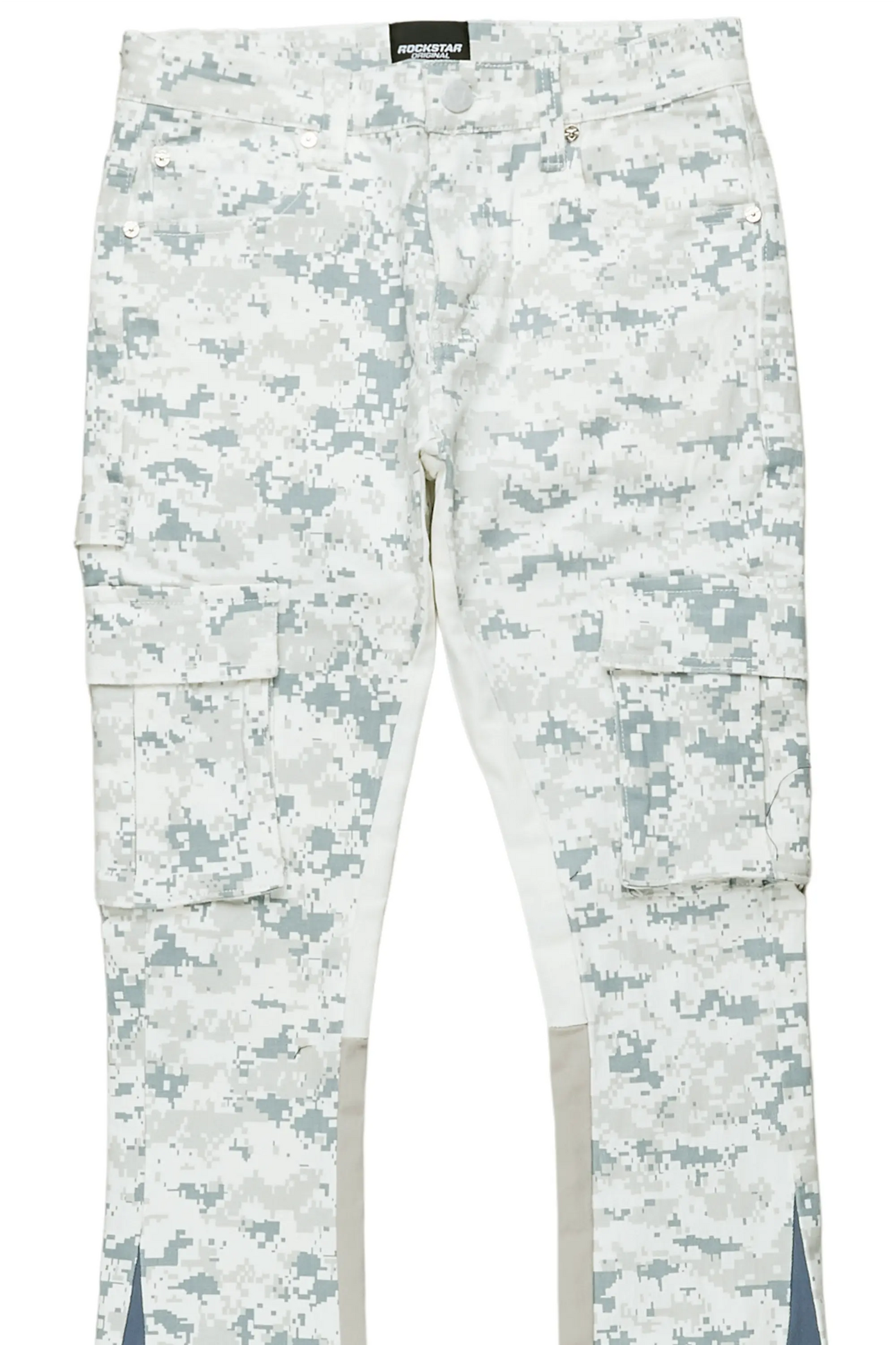 Dajuan Light Camo Stacked Cargo Flare Jean