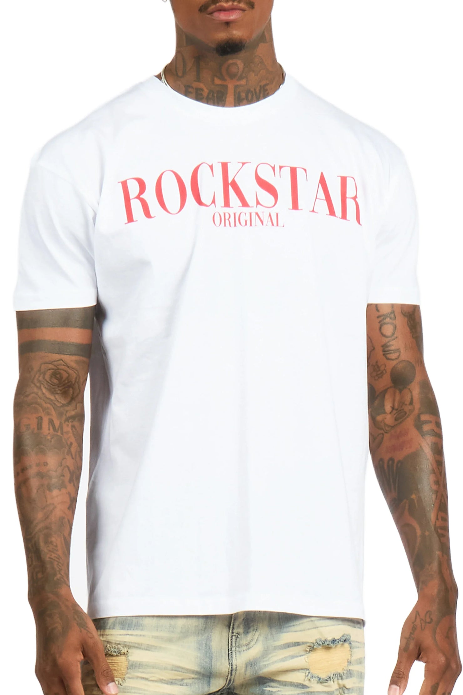 Octavio 2.0 White/Red Oversized Graphic T-Shirt