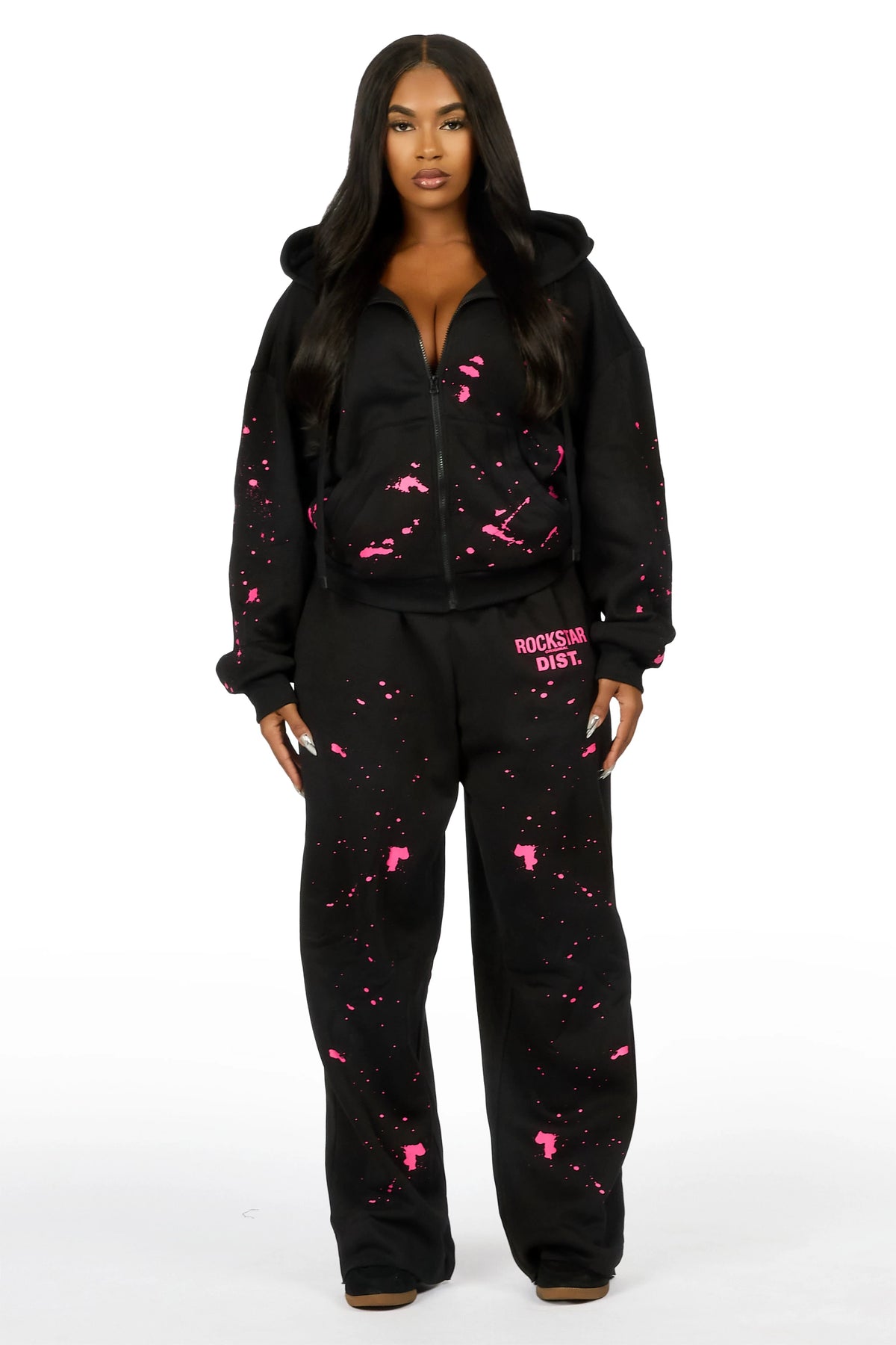 Halloway Black/ Pink  Painted Baggy Track Set