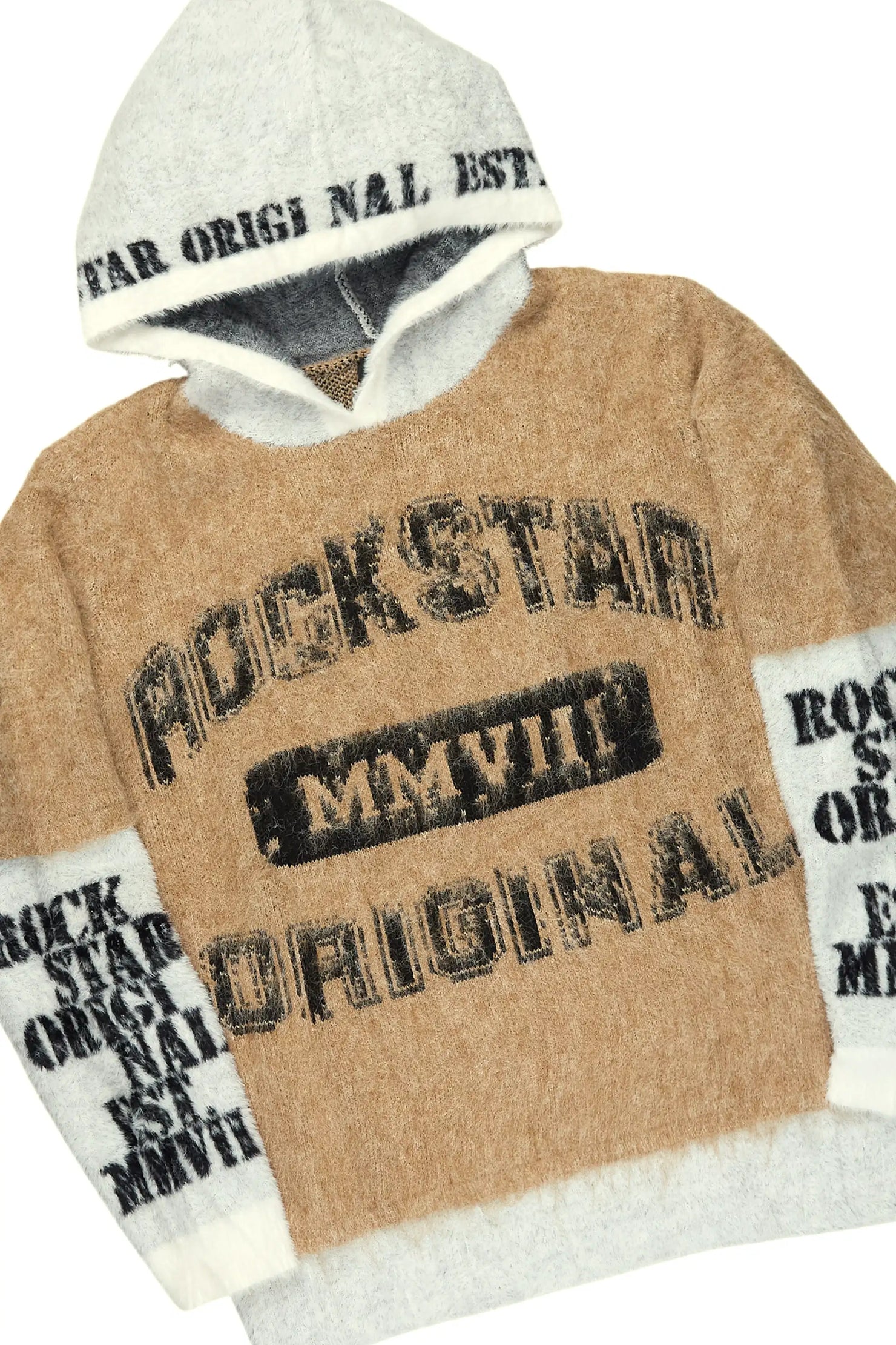 Steri Beige Mohair Hoodie Stacked Flare Track Set