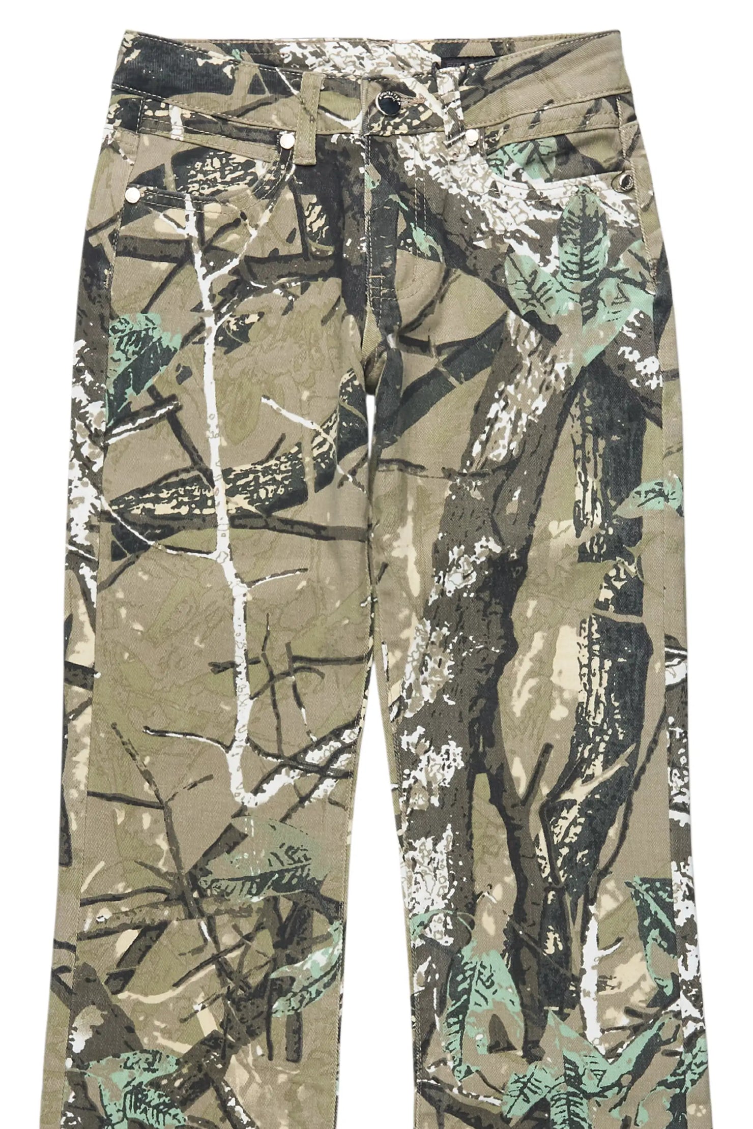 Boys Khen Tree Camo Pearl Stacked Flare Jean