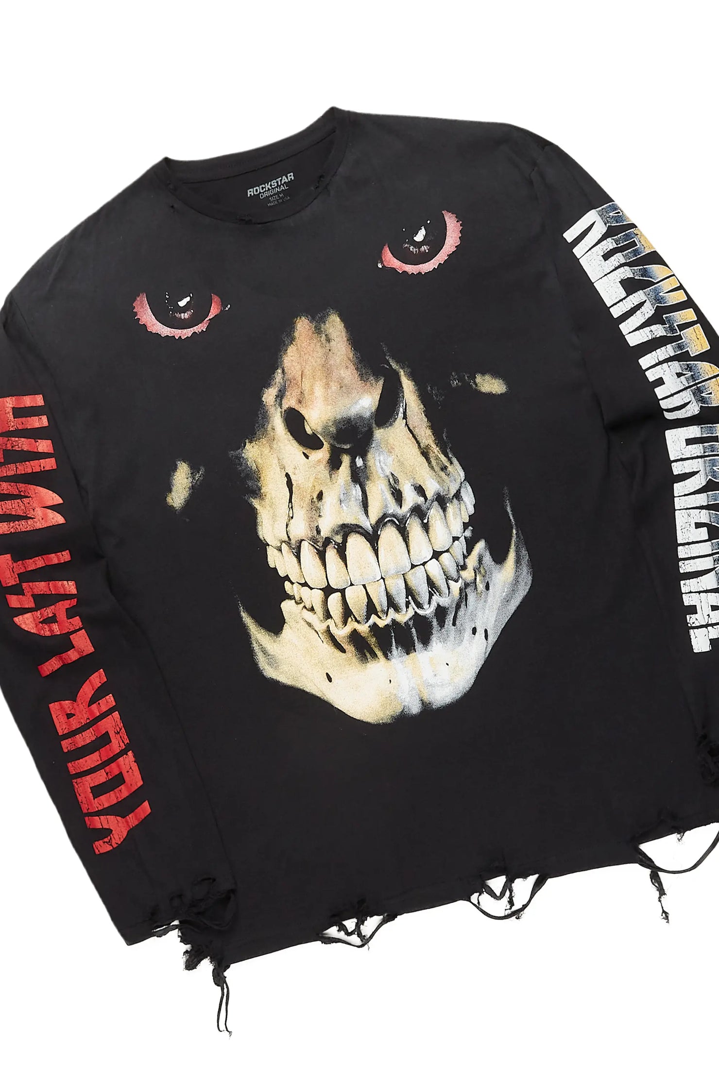 Dunebi Black Long Sleeve T-Shirt & Shake Stacked Flare Jean Bundle