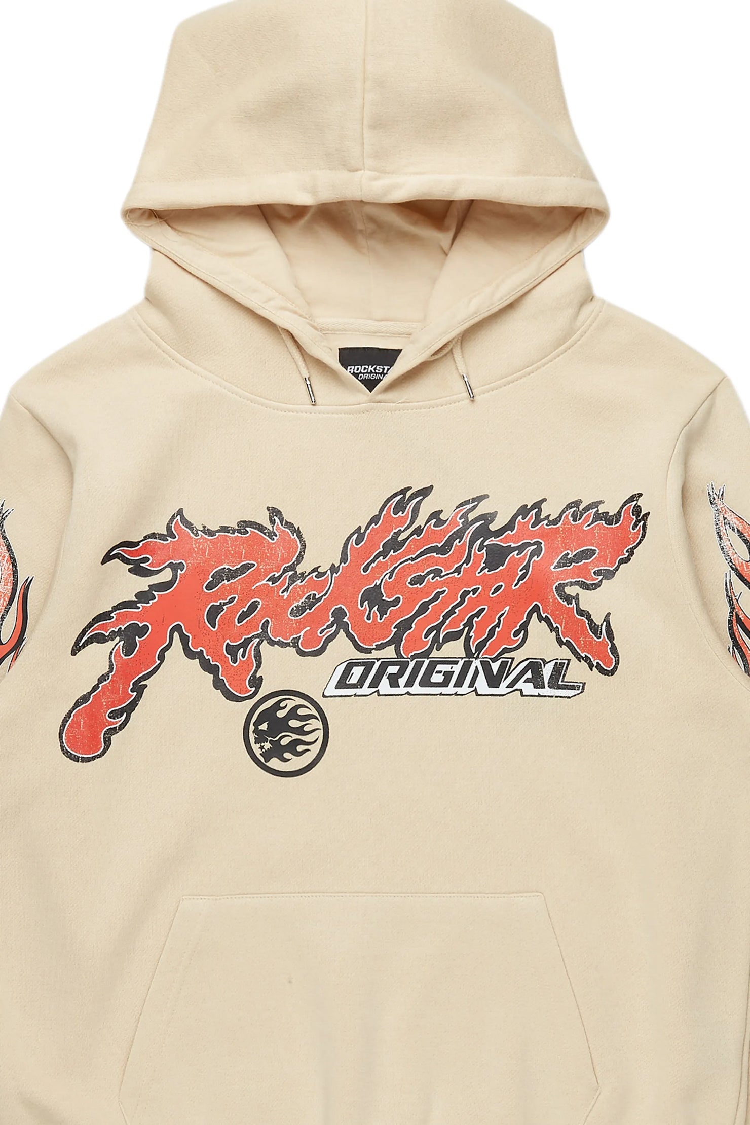 Yash Beige Graphic Hoodie