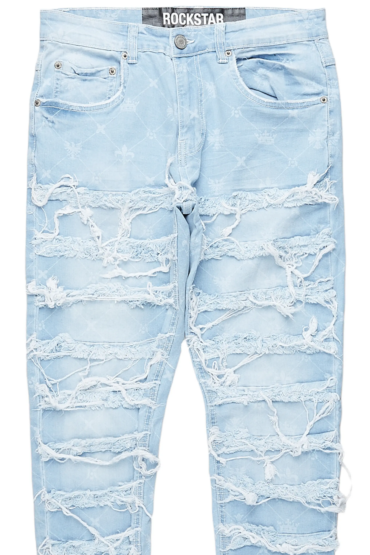 Pasha Light Blue Slim Fit Frayed Jean