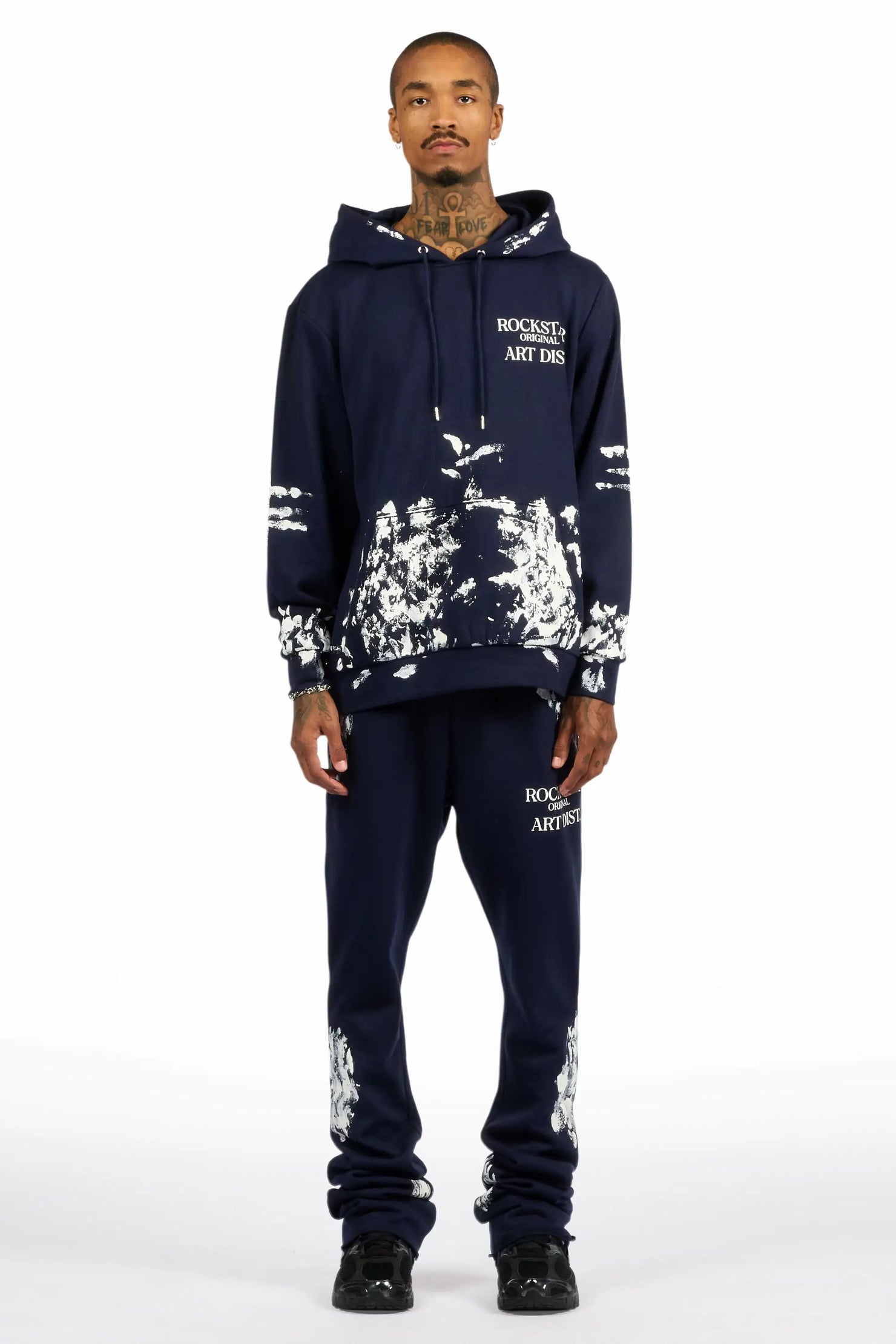 Filip Navy Hoodie/Stacked Pant Track Set