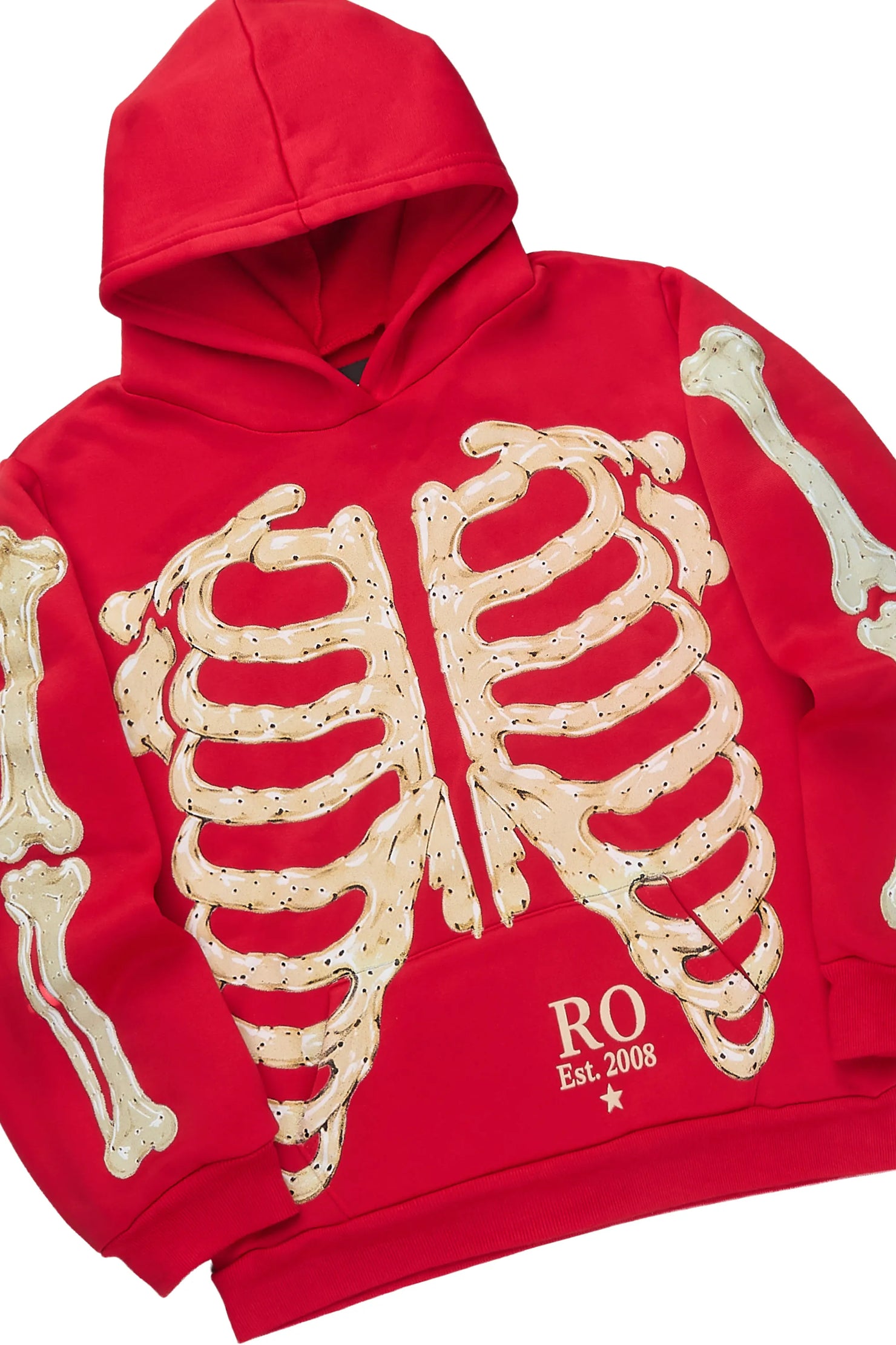 Boys Vermis Red Stacked Hoodie Track Set
