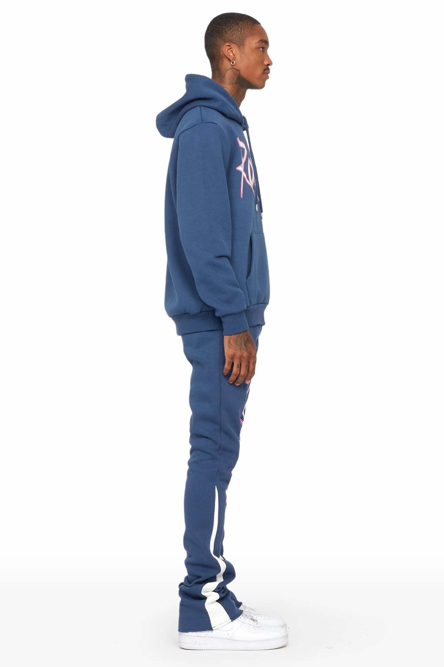 Kalibre Navy/White Hoodie/Flare Trackset